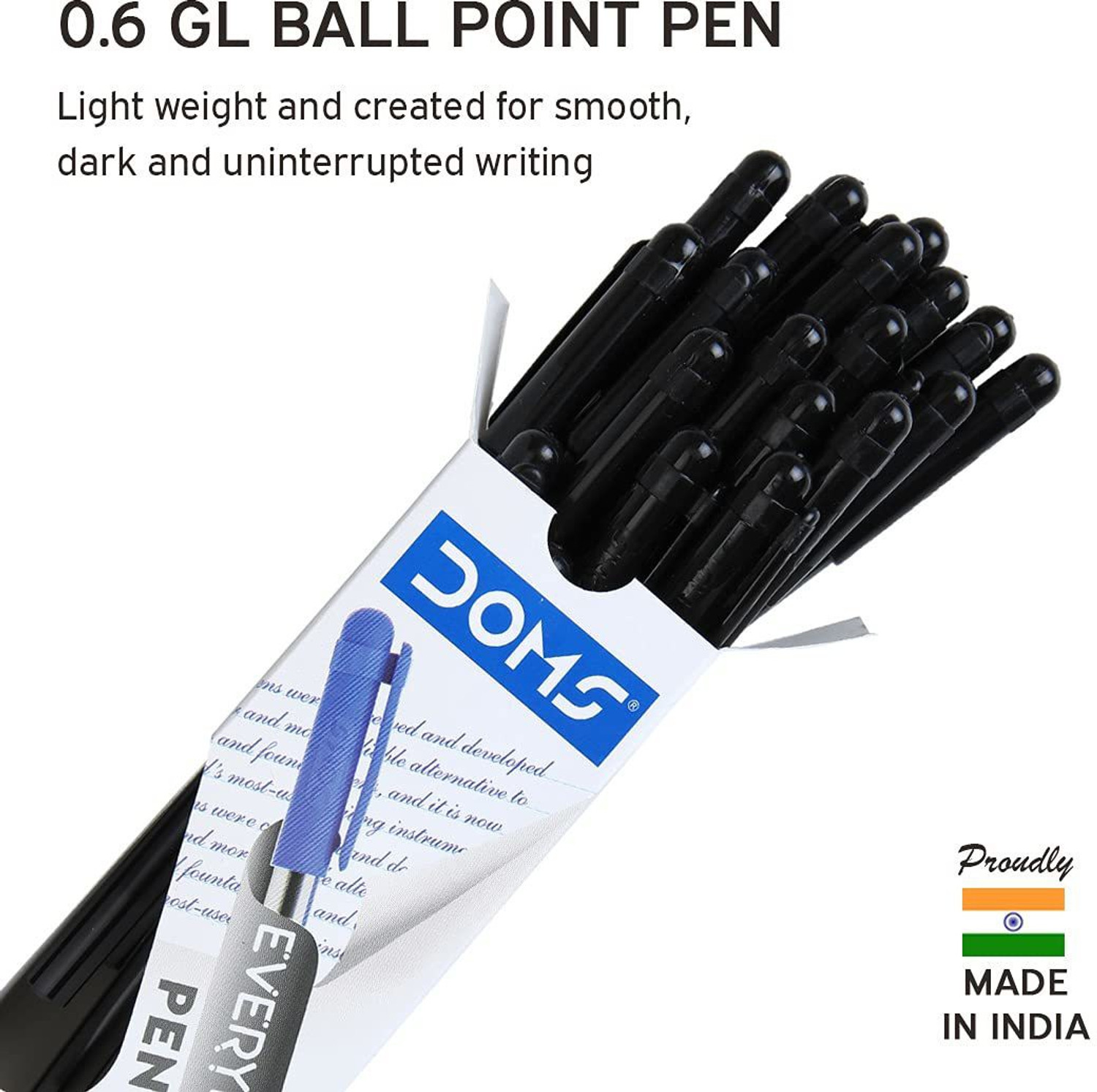 Image of DOMS DF Everyday 0.6 GL Ball Point Pens Box Pack | Lightweight & Sleek Body | Smart Ball Pen