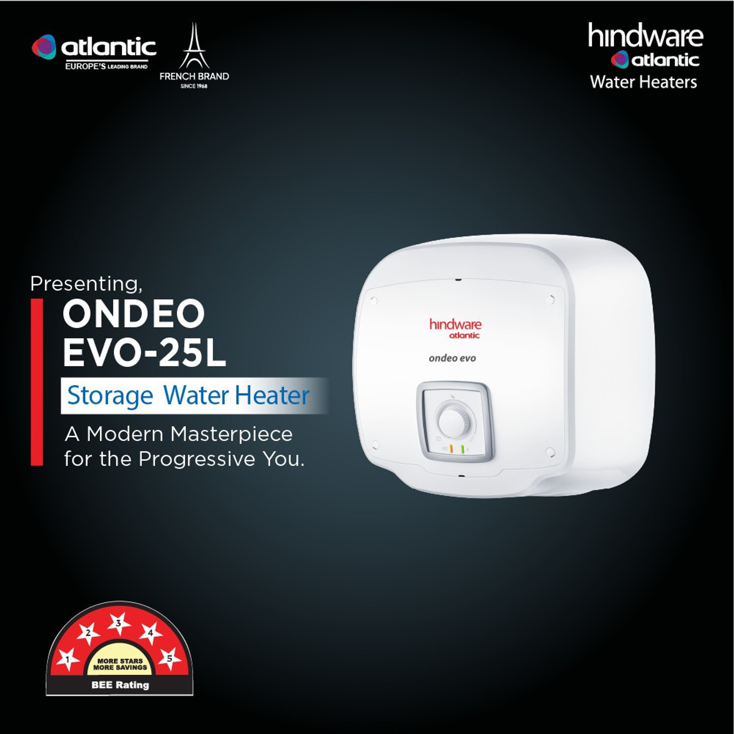 Image of Hindware Smart Appliances Ondeo Evo 25L Water Geyser 25 L Storage Water Geyser