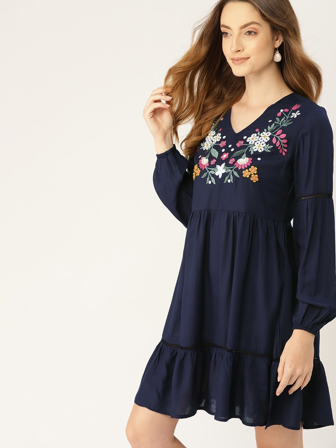 Image of Dressberry Women A-line Dark Blue Above Knee /Mid Thigh Length Dress