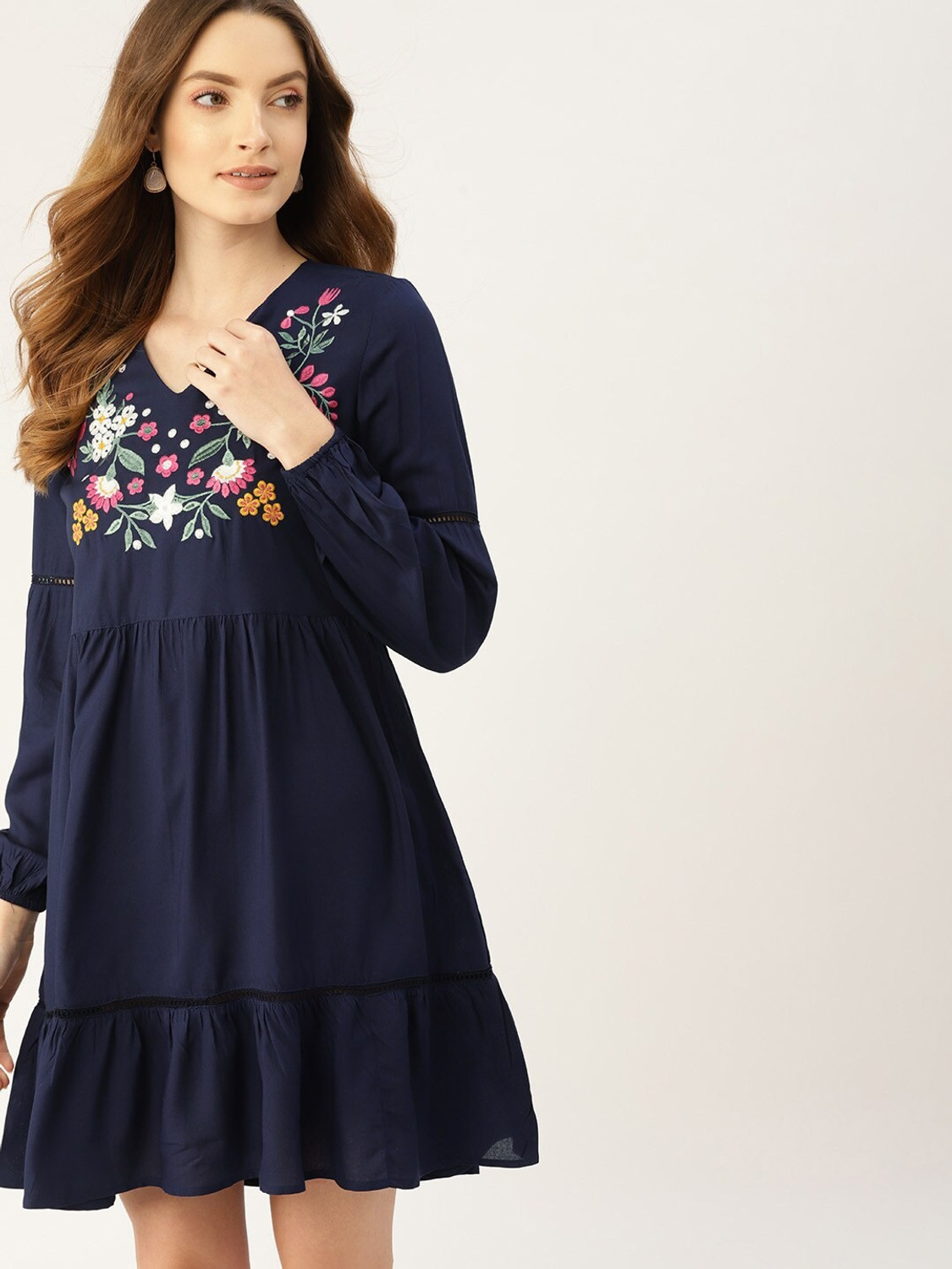 Image of Dressberry Women A-line Dark Blue Above Knee /Mid Thigh Length Dress