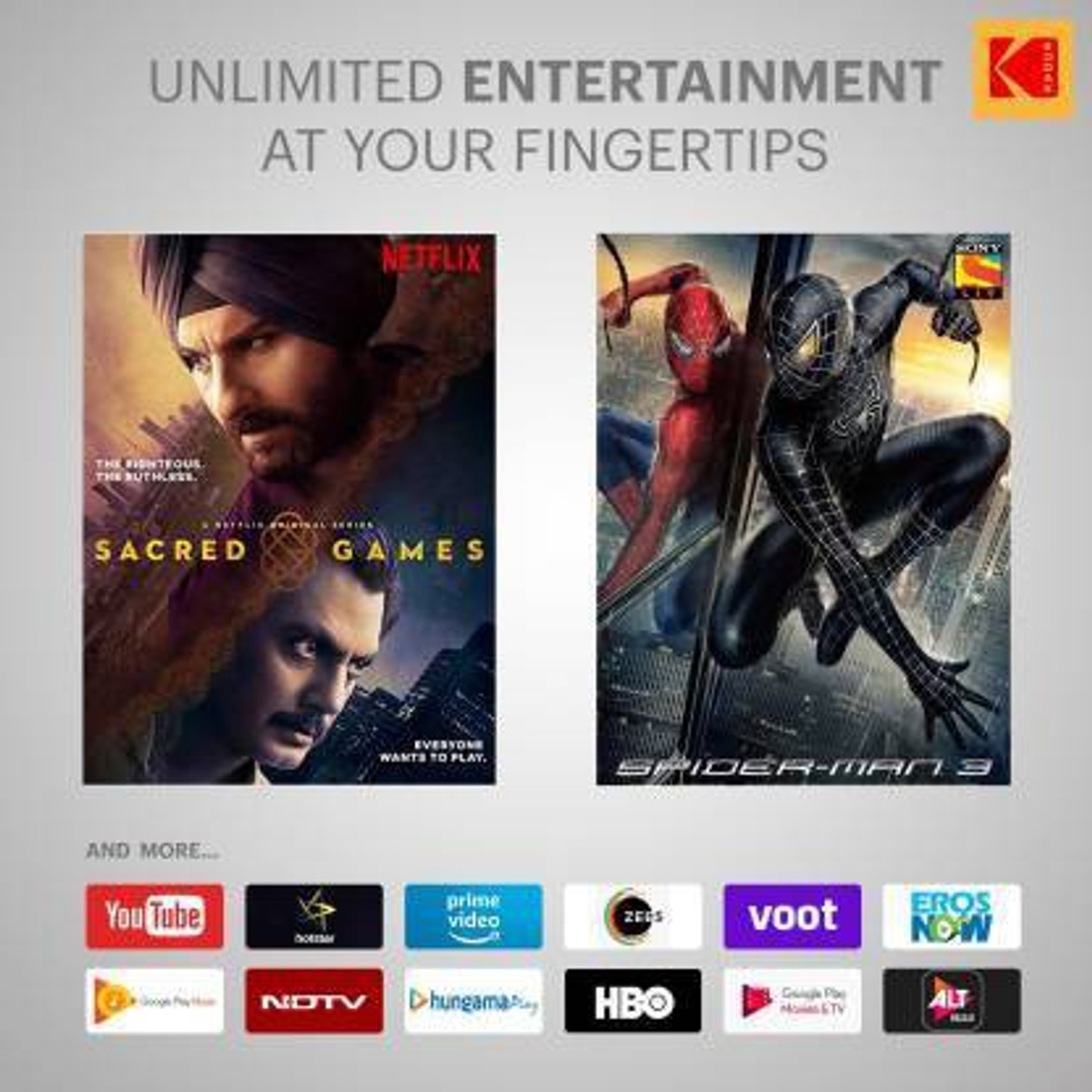 Image of KODAK CA Series 108 cm (43 inch) Ultra HD (4K) LED Smart Android TV with Dolby Digital Plus & DTS TruSurround (43CA2022)