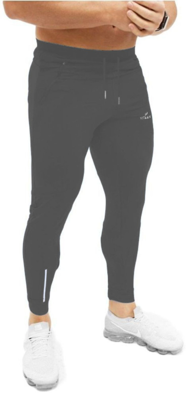 Image of Vitaan Solid Men Silver Track Pants