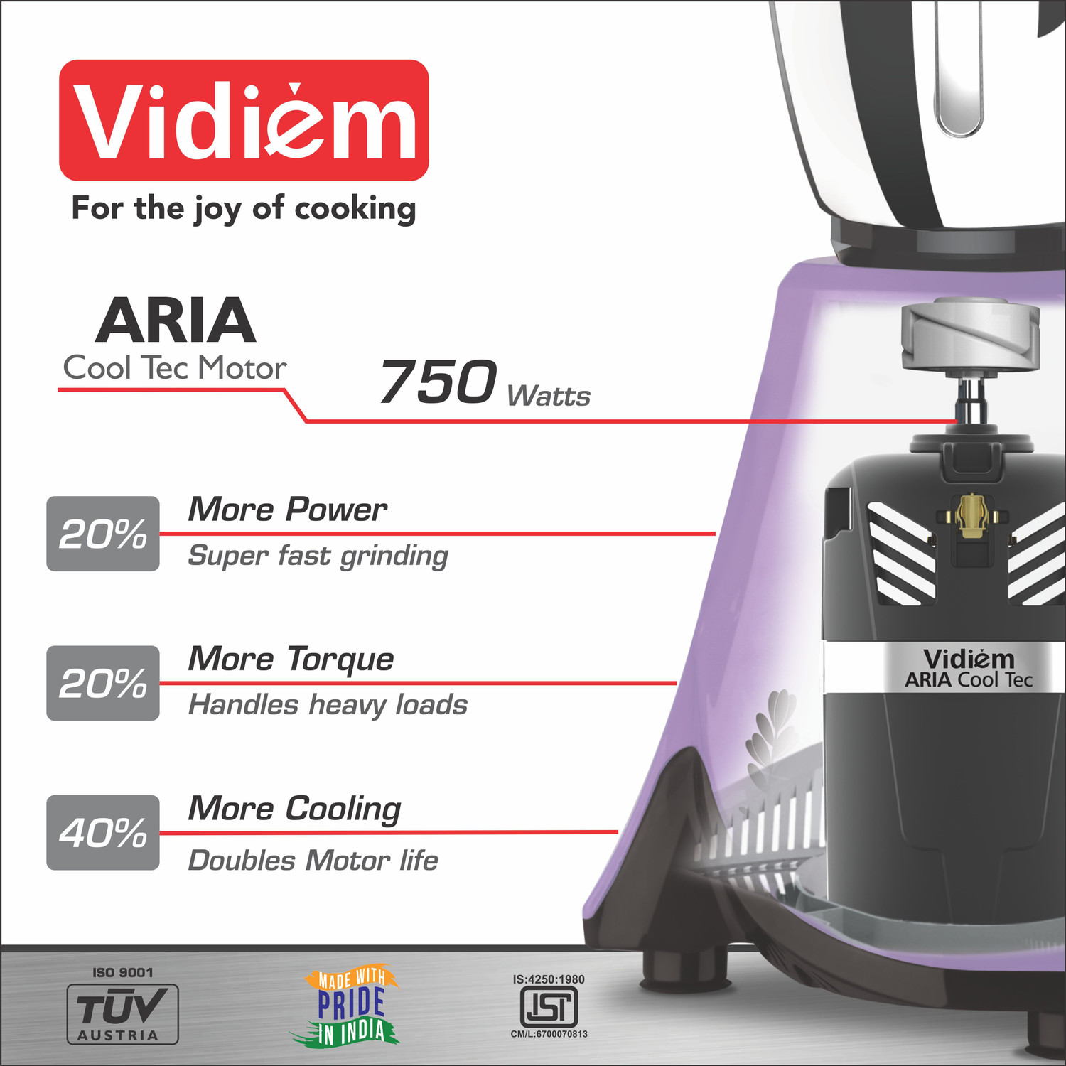Image of Vidiem by VIDIEM ASTER 750 W Mixer Grinder
