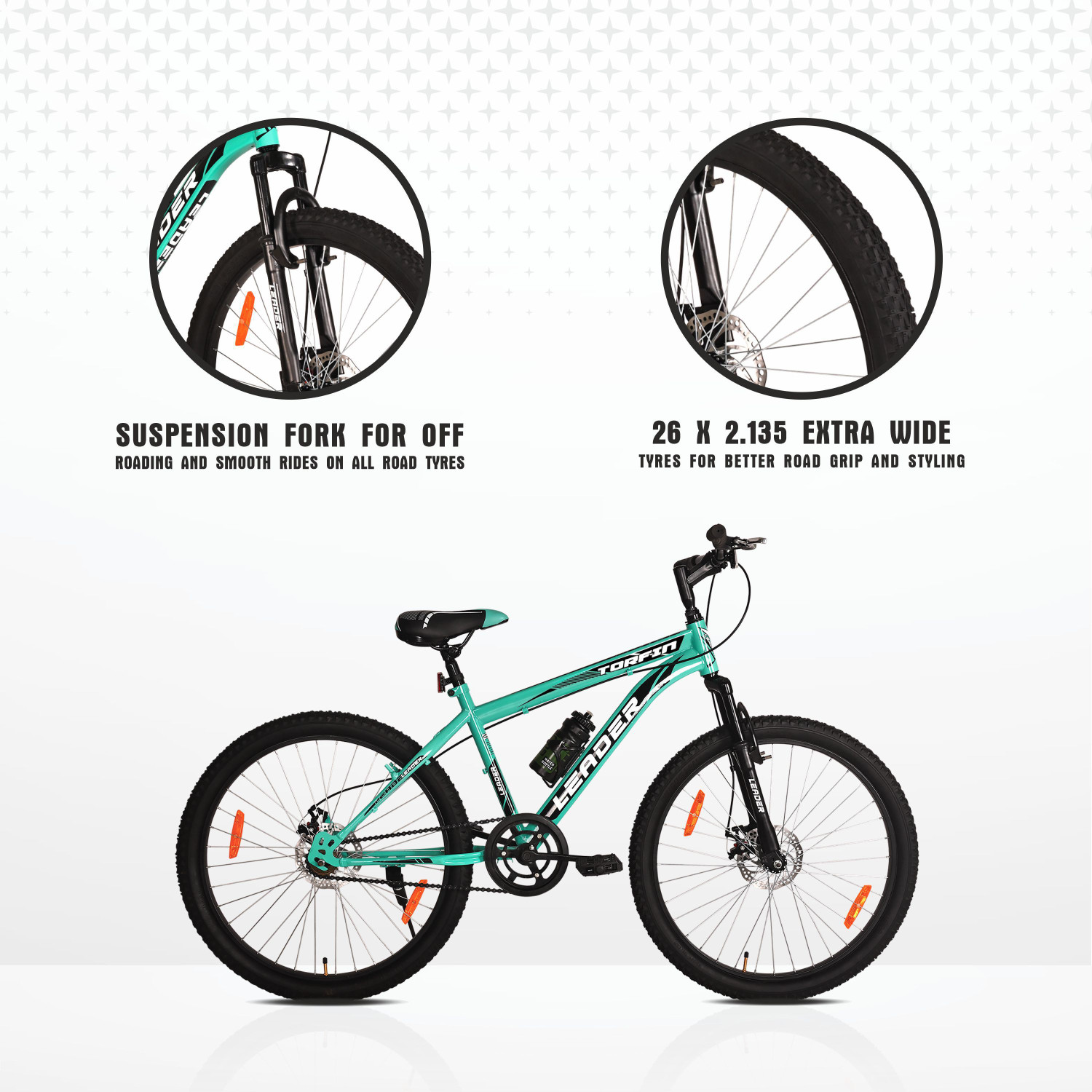 Image of LEADER TORFIN 26T MTB Bicycle without Gear with FS DD Brake 26 T (inch) Mountain Cycle