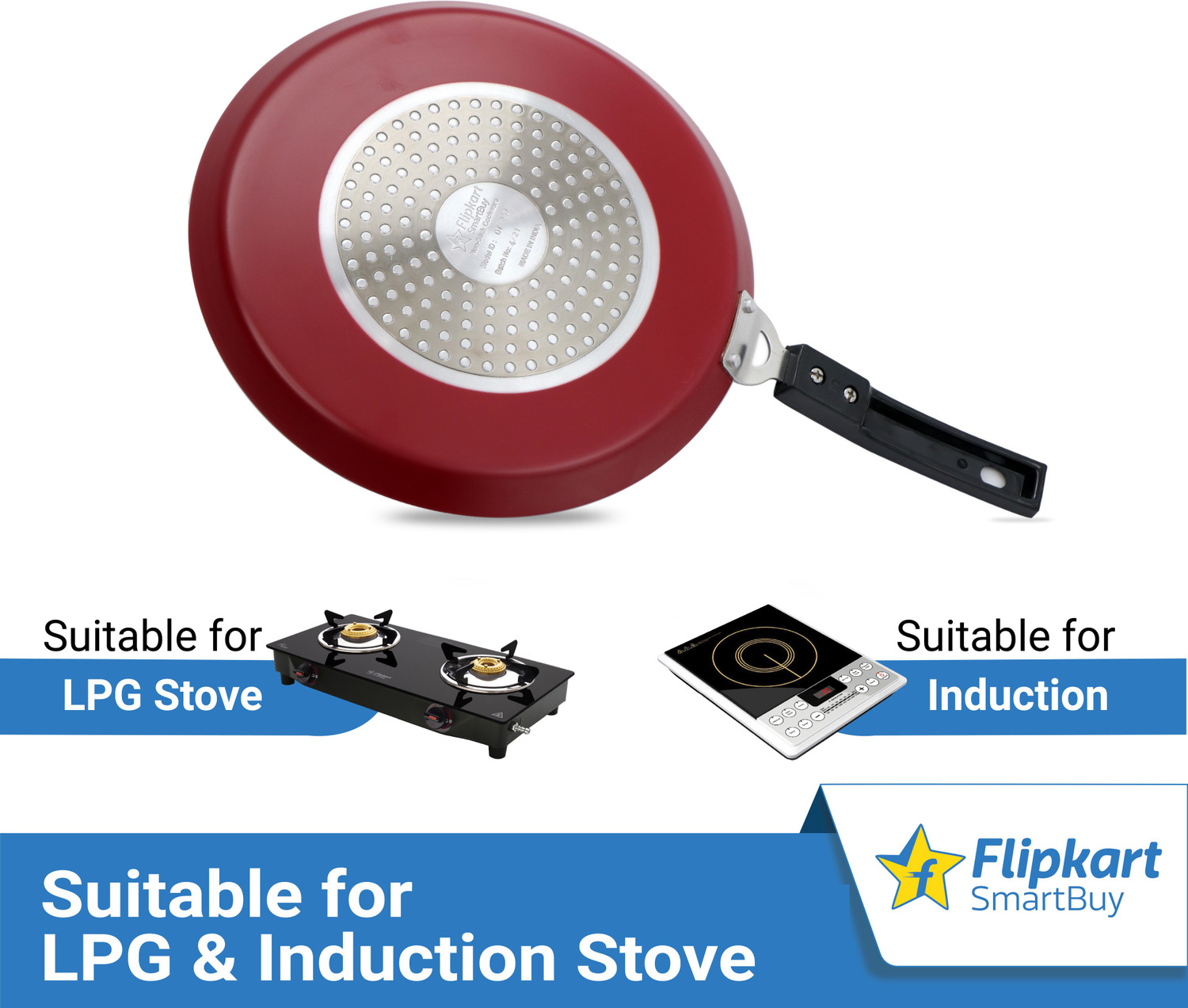 Image of Flipkart SmartBuy Induction Bottom Tawa 28 cm diameter