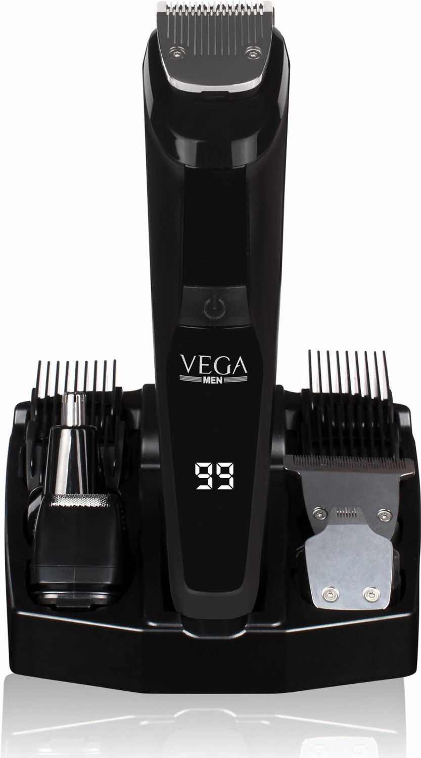 Image of VEGA 9-in-1 Multi-Grooming Set with Beard /Hair Trimmer, Nose Trimmer & Body Groomer And Shaver, (VHTH-21) Grooming Kit 80 min Runtime 4 Length Settings
