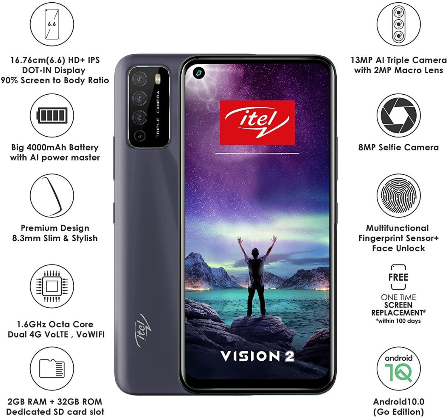 Image of itel Vision 2 (Deep Blue, 32 GB)