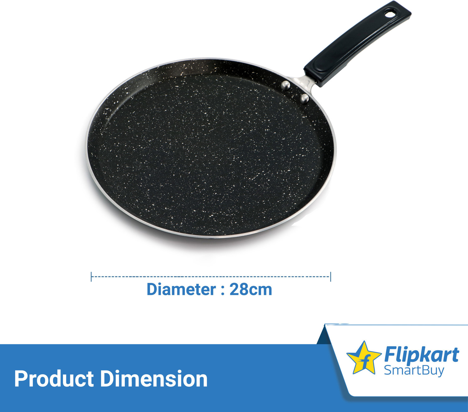 Image of Flipkart SmartBuy Induction Bottom Splatter Finish Tawa 28 cm diameter