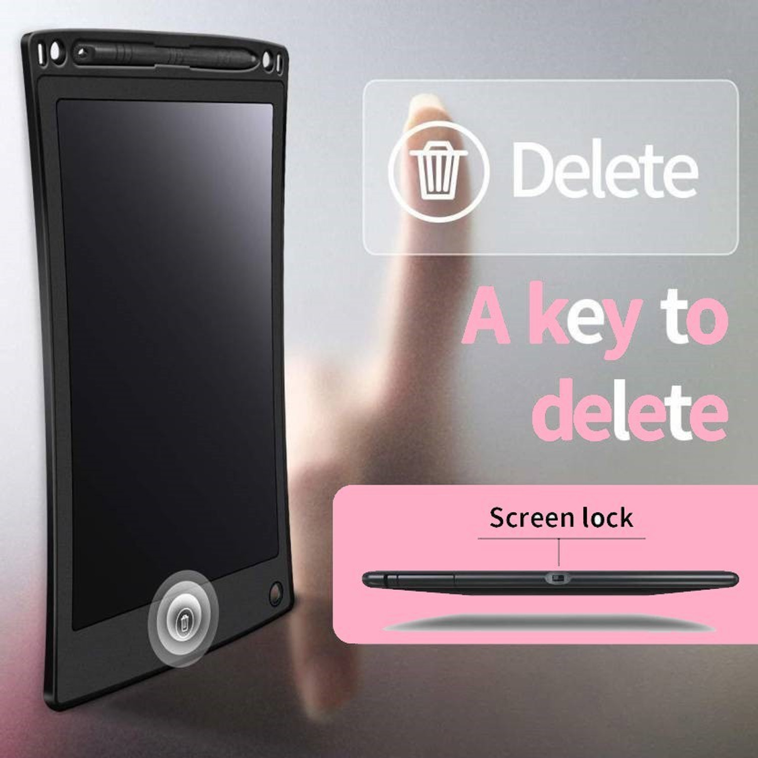 Image of bircle Digital slate with pen for kids Learning magic pad E-writing pads notepad electronics slate with pen slate for children digital slate paperless graphic tablets LCD writing board gifts for boys and girls home school online class use (8.5 Inch) 8 x 8 inch Graphics Tablet (Multicolor)