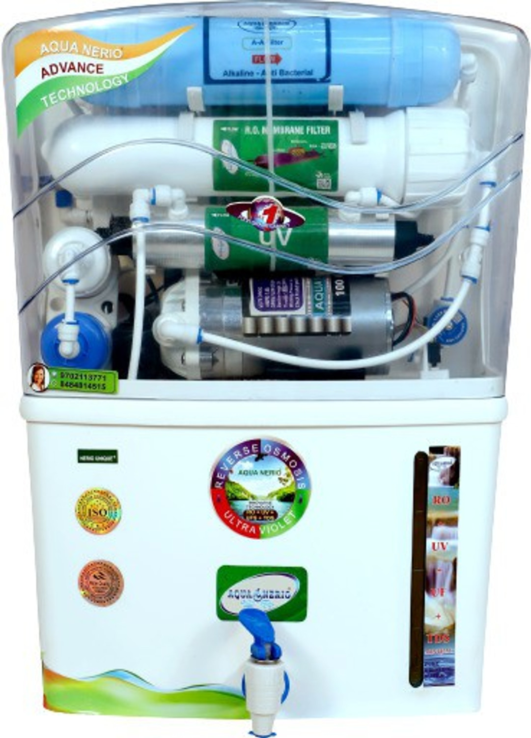 Image of aqua nerio Nerio Unique + Alkline 12 L RO + UF + Minerals + Alkaline Water Purifier
