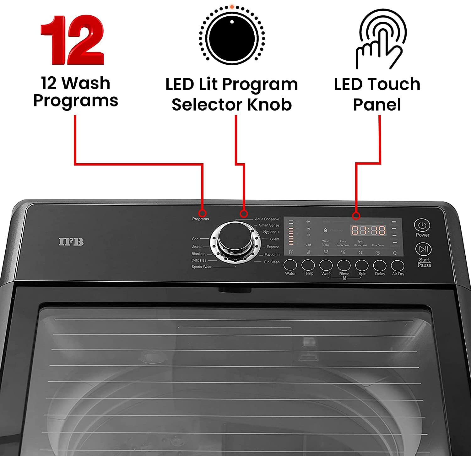 Image of IFB 11 kg Fully Automatic Top Load Washing Machine with In-built Heater Grey