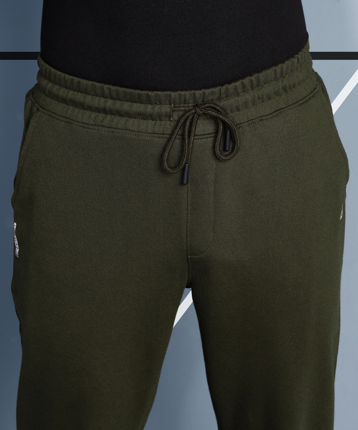 Image of Adrenex Solid Men Dark Green Track Pants