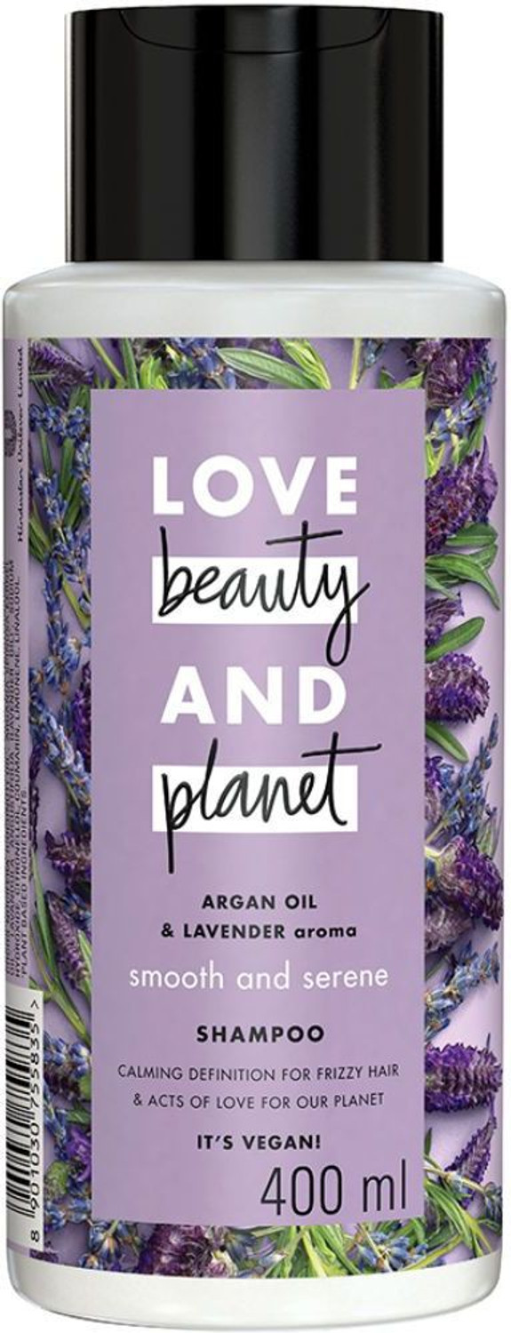 Love Beauty & Planet Smoothening� Shampoo, With Natural Argan Oil & Lavender For Frizzy, Dry & Curly Hair, No Parabens, No Silicones