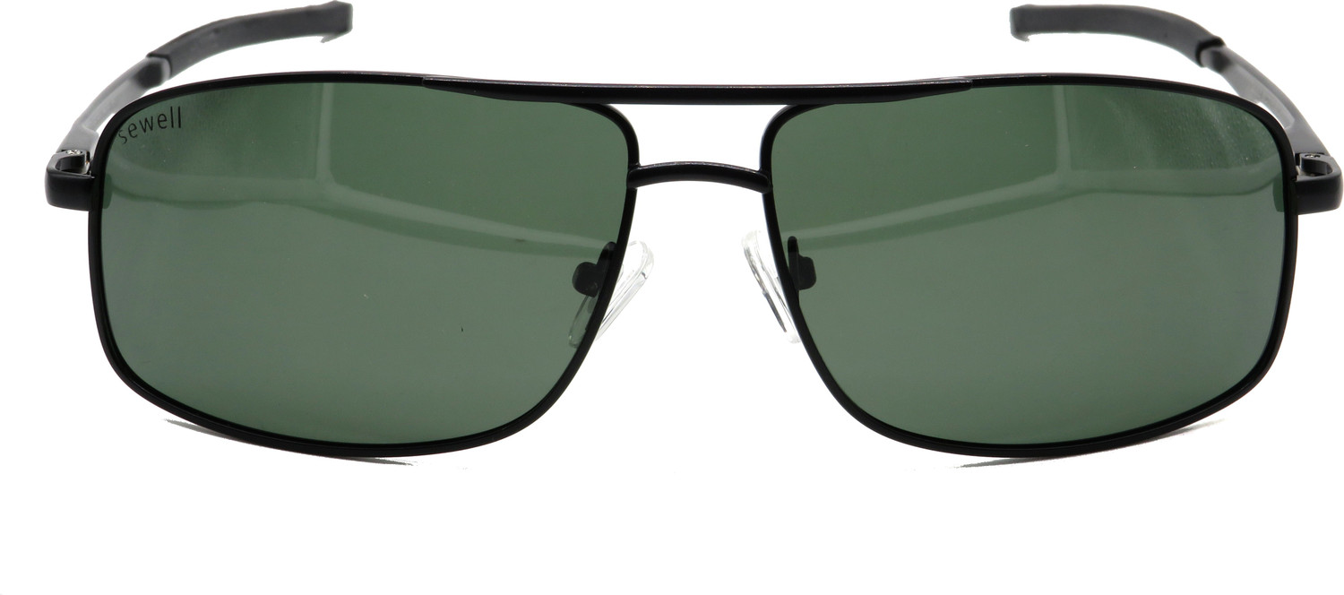 Image of Sewell Polarized, UV Protection Rectangular Sunglasses (Free Size) (For Men, Green)