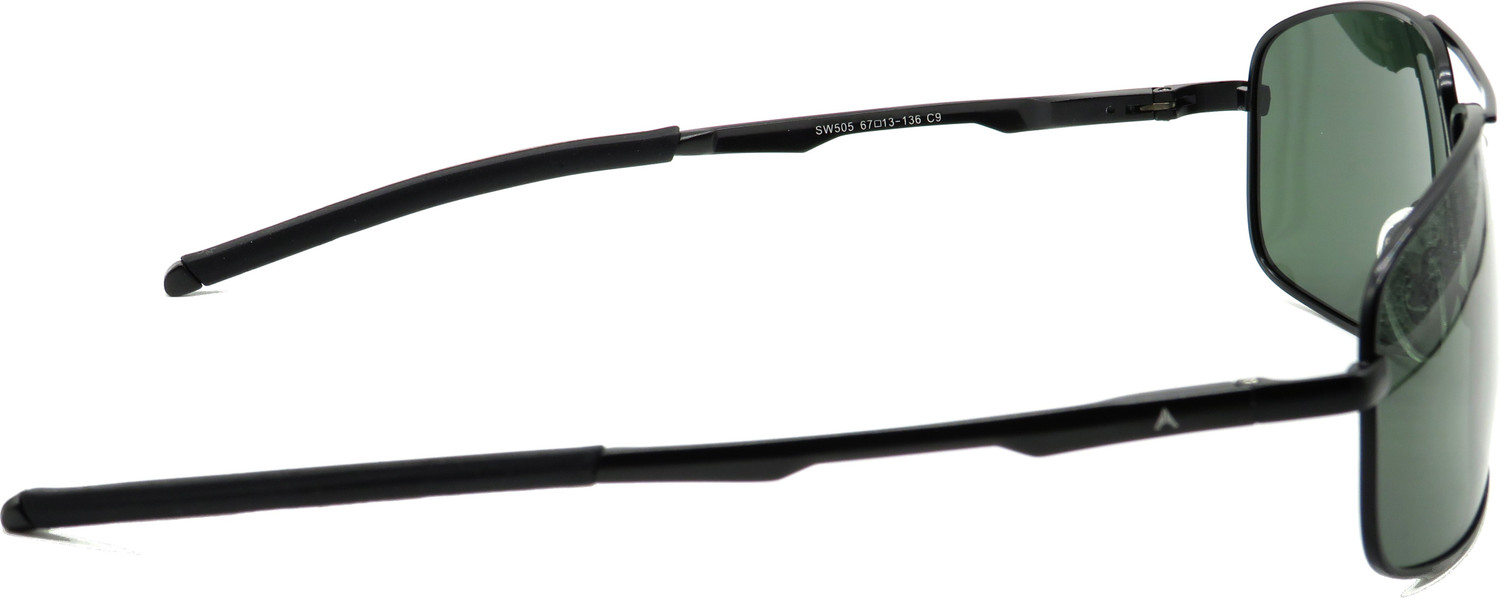 Image of Sewell Polarized, UV Protection Rectangular Sunglasses (Free Size) (For Men, Green)