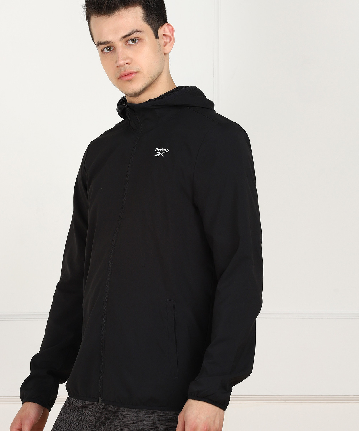 Reebok full sleeve solid men's jacket shop