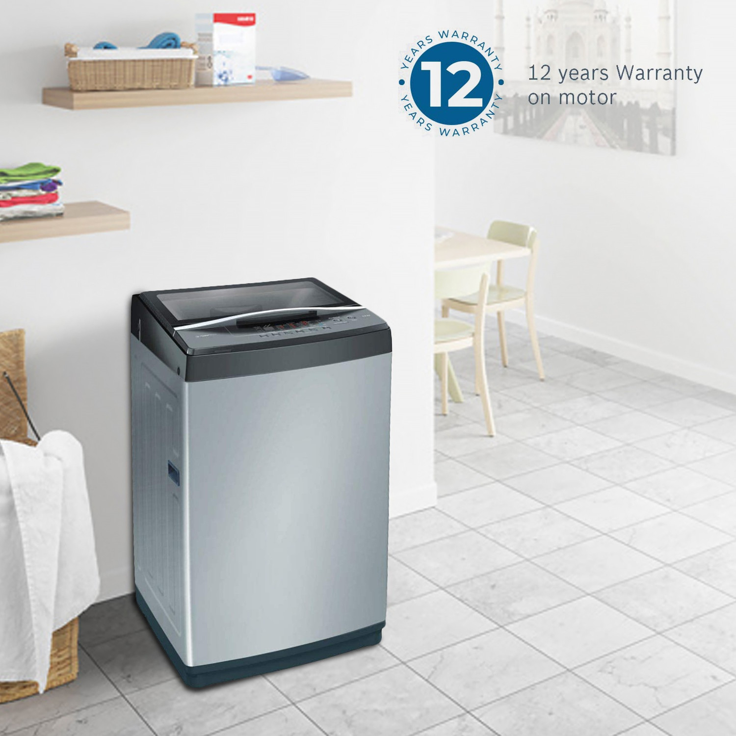 Image of BOSCH 6.5 kg Fully Automatic Top Load Washing Machine Grey