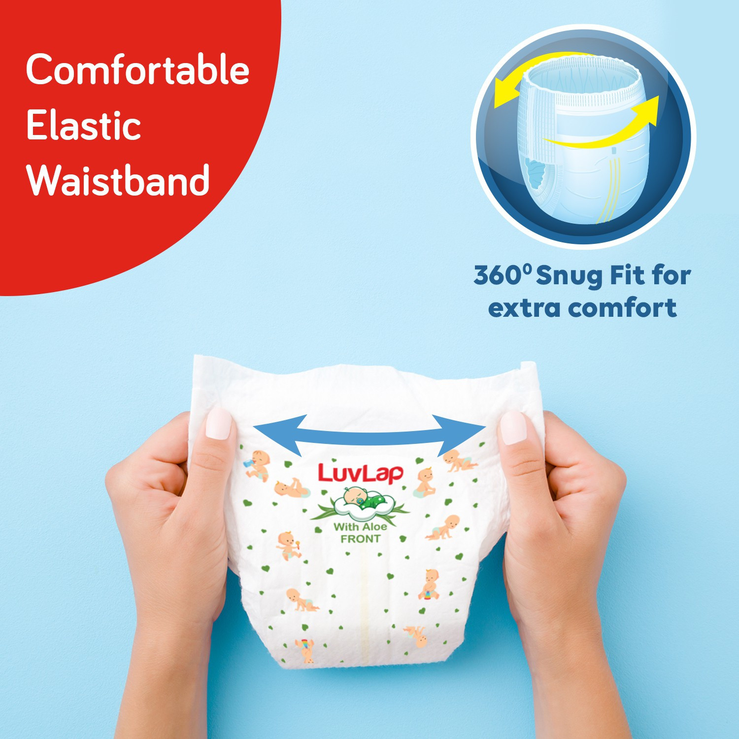 Image of LuvLap Diaper Pants Medium (MD) 7 to 12Kg, 72 Count, Baby Diaper Pants, with Aloe Vera Lotion for rash protection, with upto 12 Hour protection - M