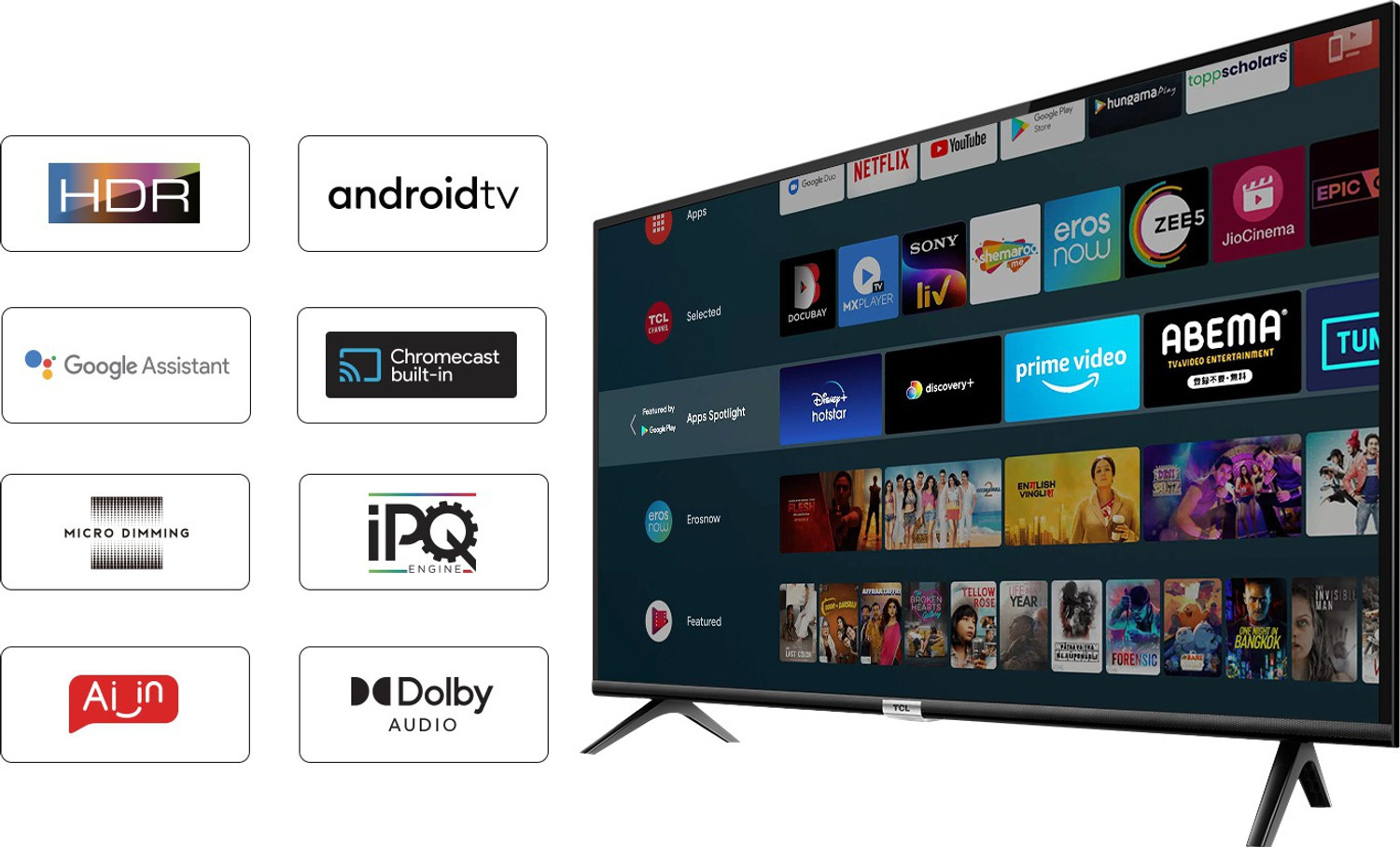 Image of TCL S5200 79.97 cm (32 inch) HD Ready LED Smart Android TV with Google Assistant