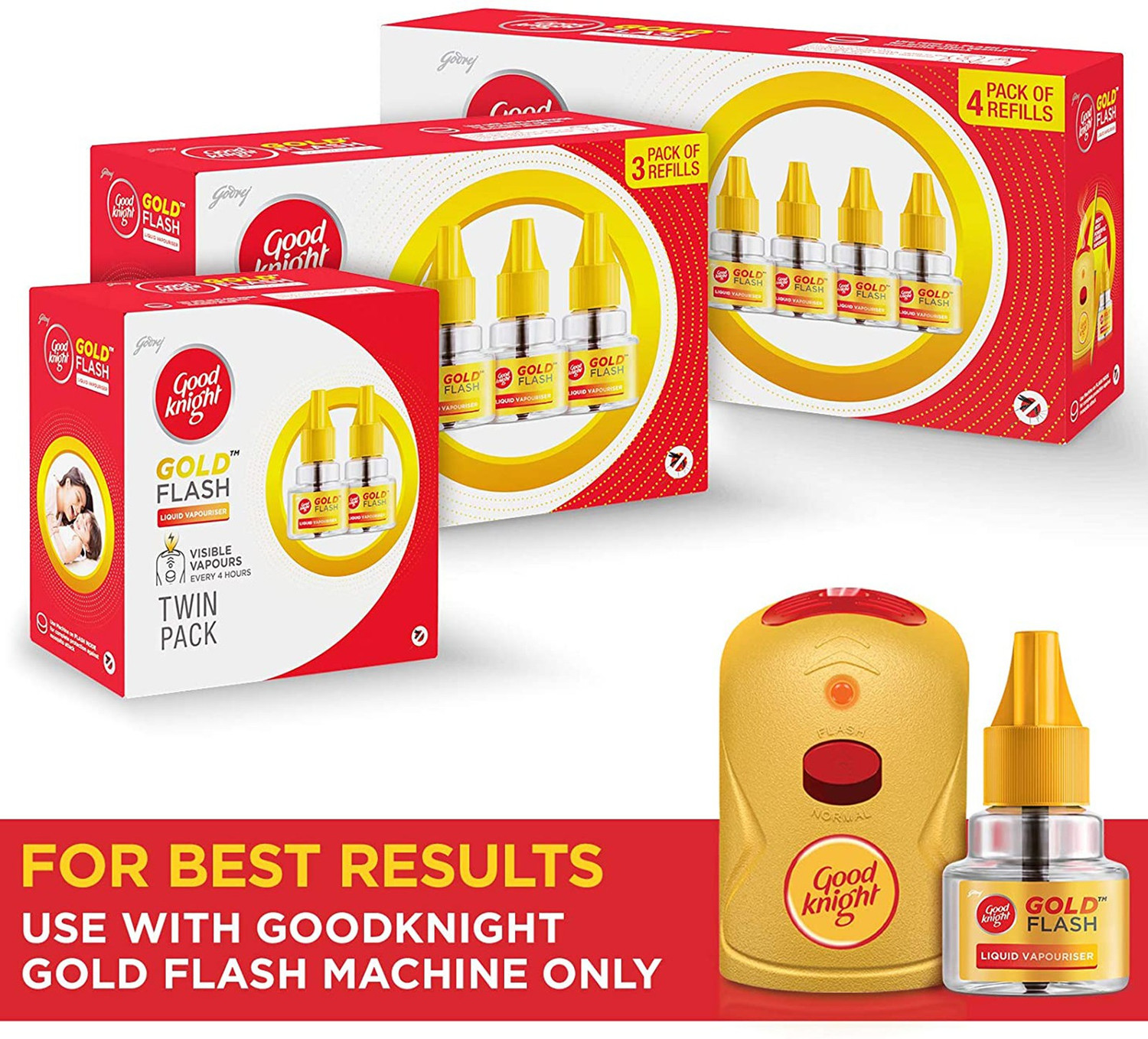 Image of Good Knight Gold Flash Repellent Liquid Mosquito Vaporiser Refill