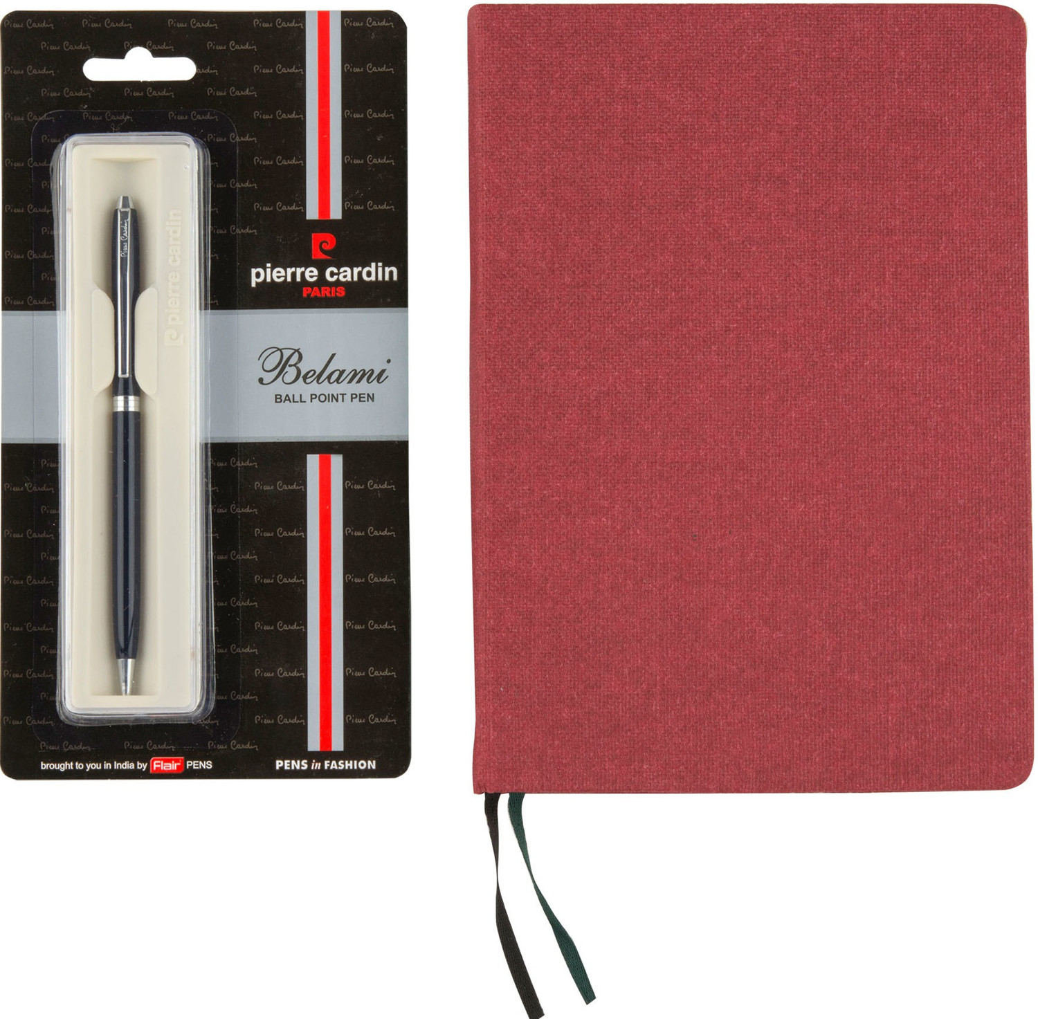 Image of Concept 2022 Canvas Diary + Pierre Cardin Belami Ball Pen Gift Set (Pack of 2, Ink Color - Burgundy)