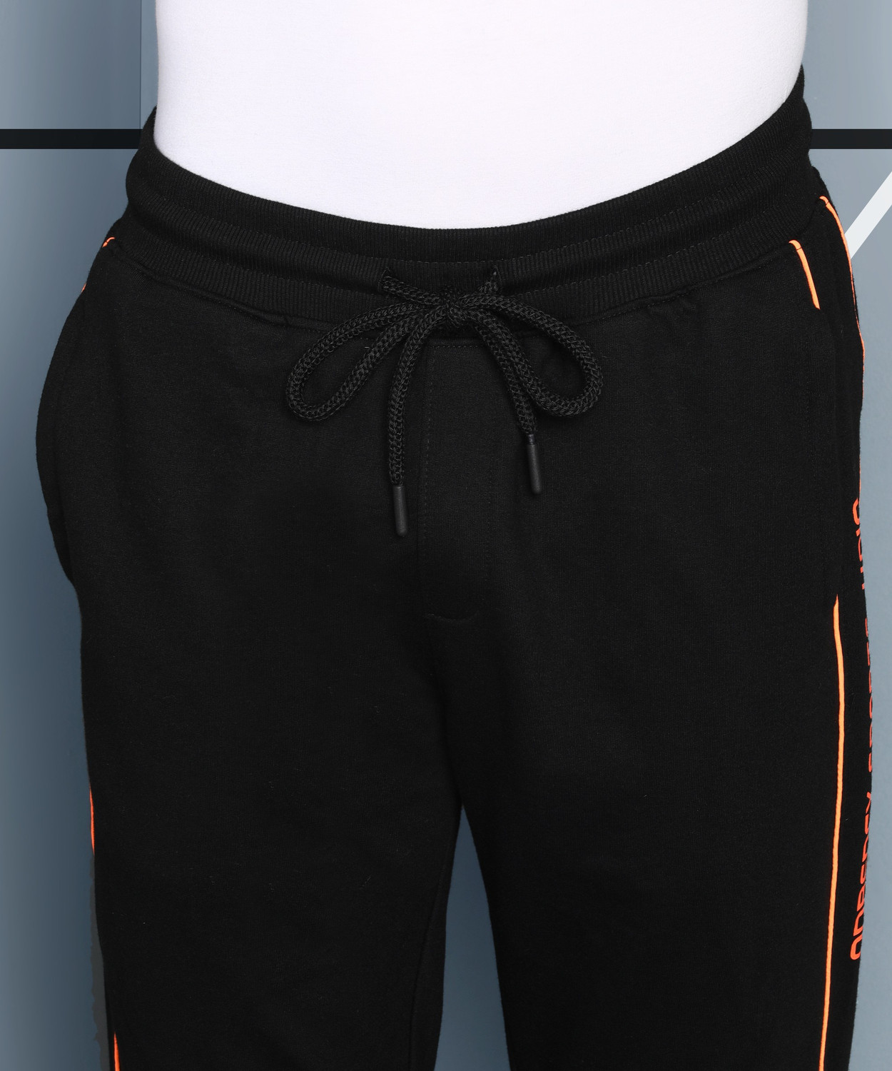 Image of Adrenex Solid Men Black Track Pants
