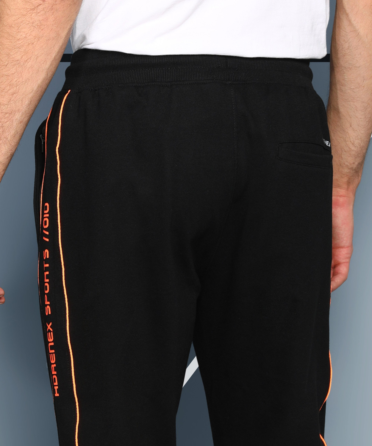 Image of Adrenex Solid Men Black Track Pants