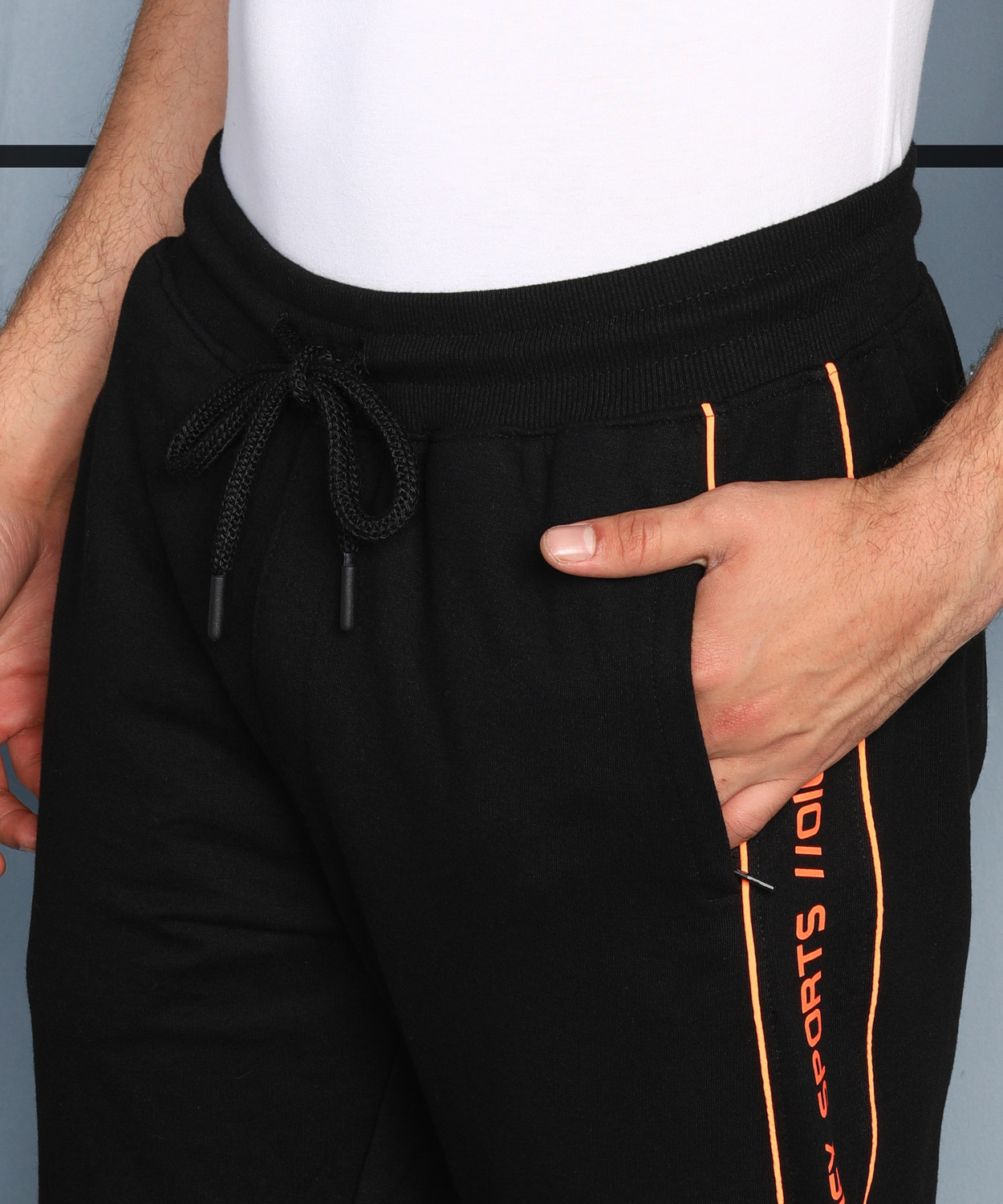 Image of Adrenex Solid Men Black Track Pants