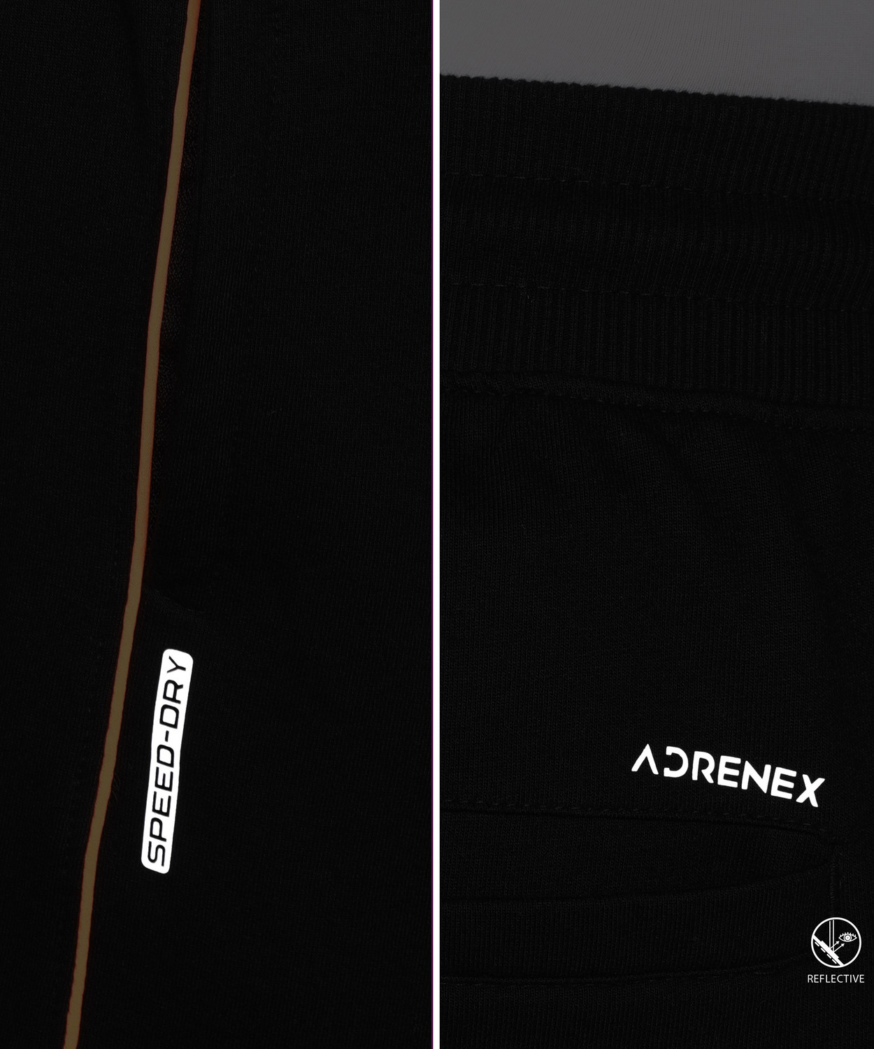Image of Adrenex Solid Men Black Track Pants
