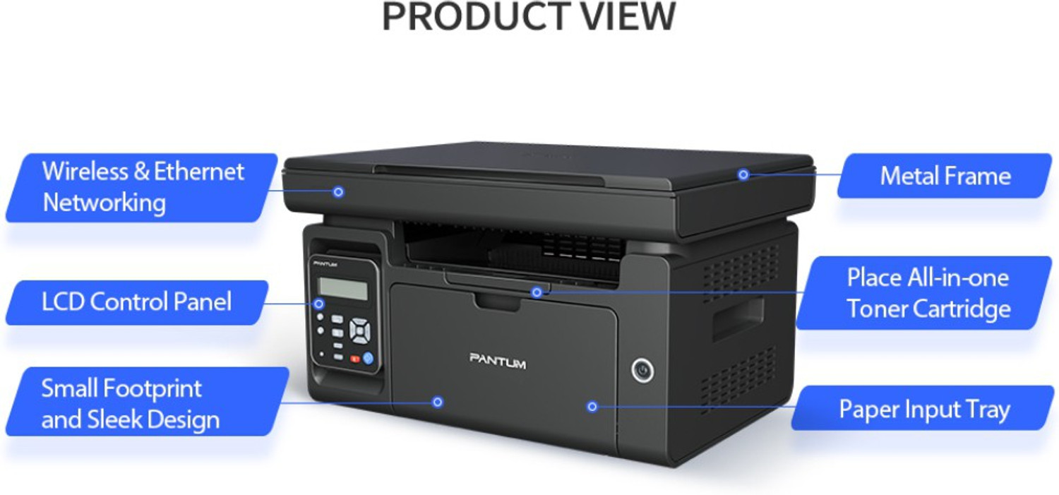Image of PANTUM PANTUM6518 NW Multi-function WiFi Monochrome Laser Printer (Black, Toner Cartridge)