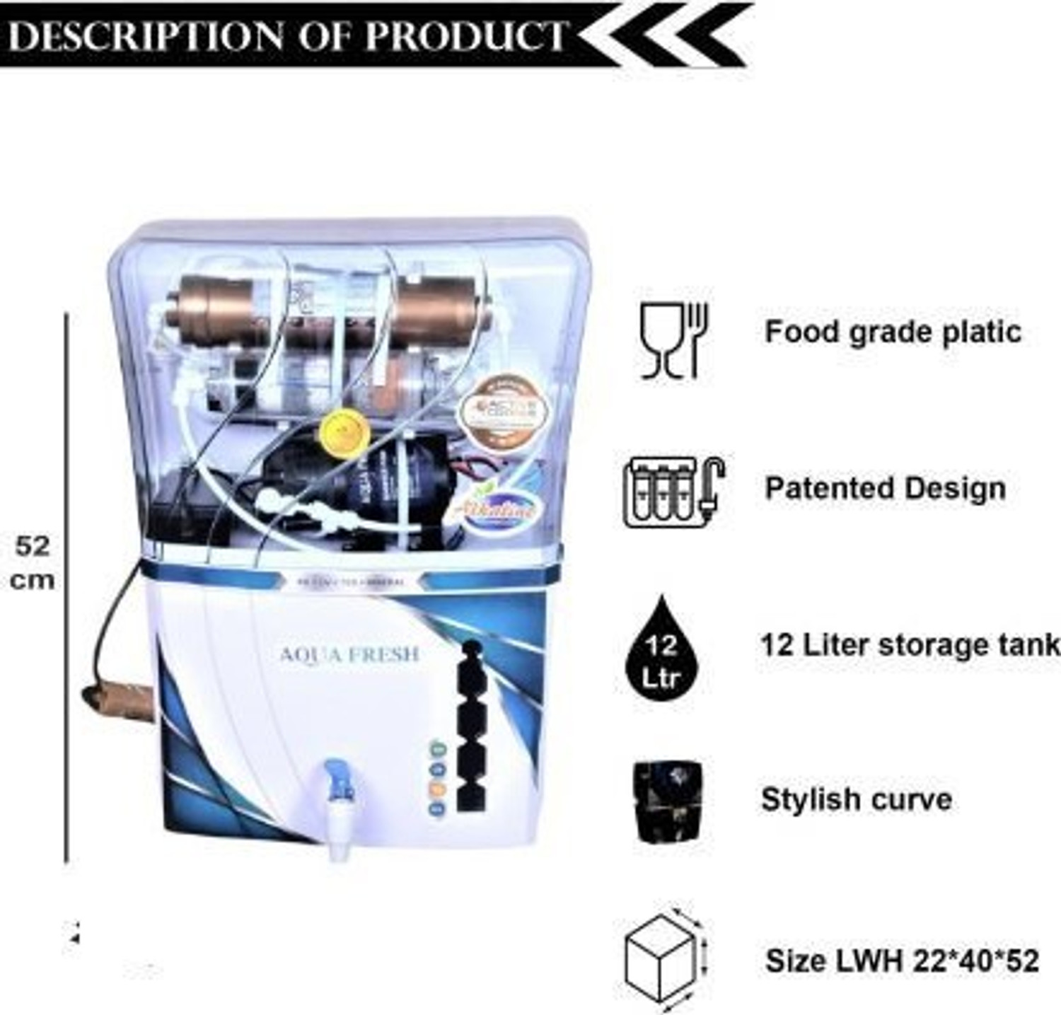 Image of Aquafresh alfa P COPPER+ALKALINE+RO+UV+TDS 15 L TANK FULLY AUTOMATIC WATER PURIFIER 15 L RO + UV Water Purifier (White)