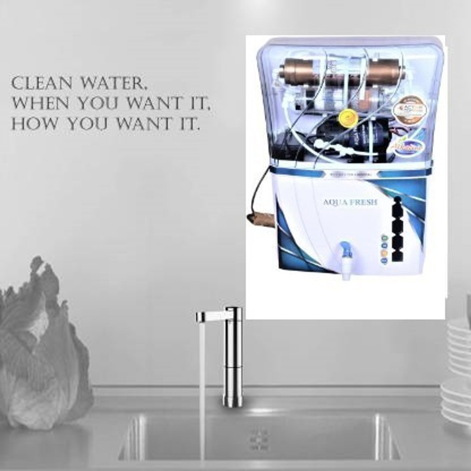 Image of Aquafresh alfa P COPPER+ALKALINE+RO+UV+TDS 15 L TANK FULLY AUTOMATIC WATER PURIFIER 15 L RO + UV Water Purifier (White)