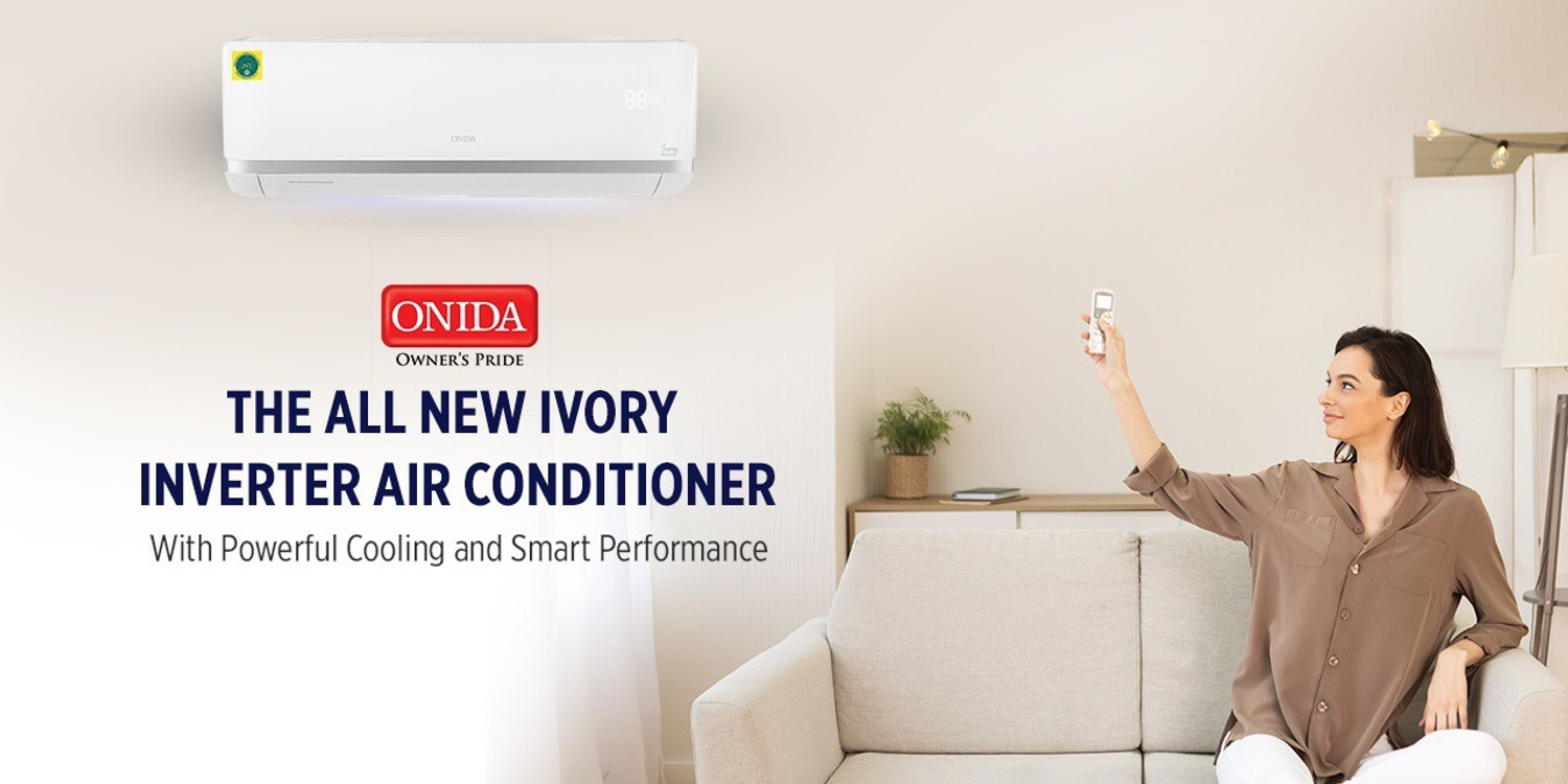 Image of ONIDA 1.5 Ton 3 Star Split Inverter AC - White (IR183IVR, Copper Condenser)