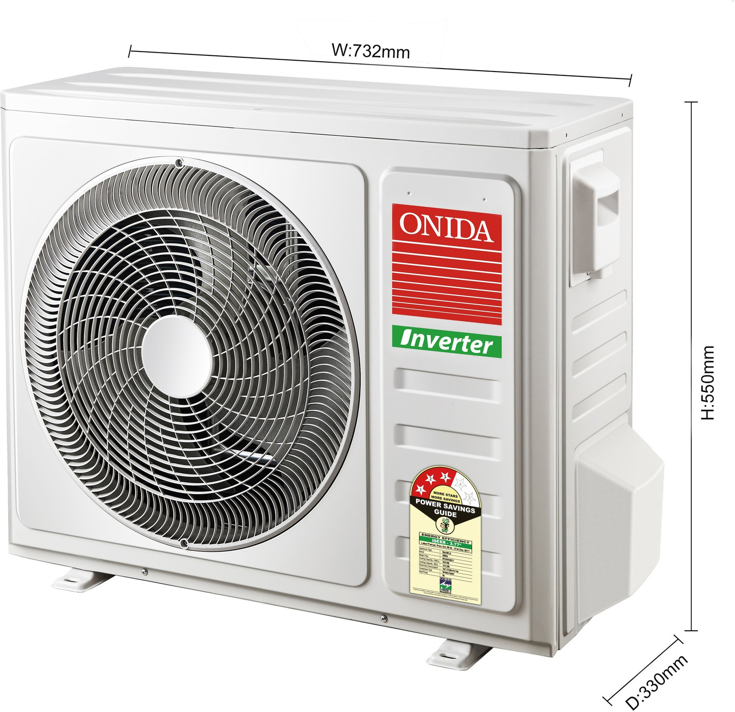 Image of ONIDA 1.5 Ton 3 Star Split Inverter AC - White (IR183IVR, Copper Condenser)