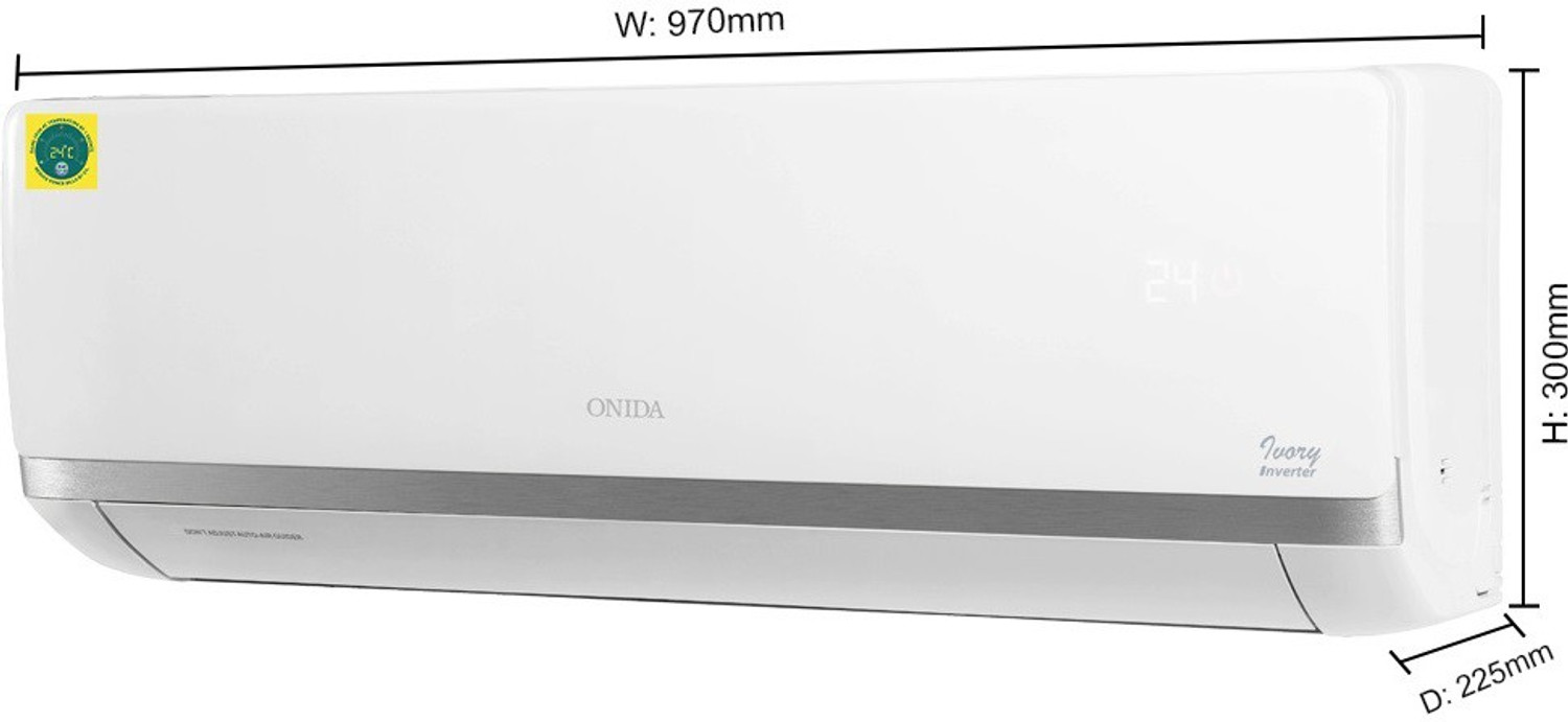 Image of ONIDA 1.5 Ton 3 Star Split Inverter AC - White (IR183IVR, Copper Condenser)