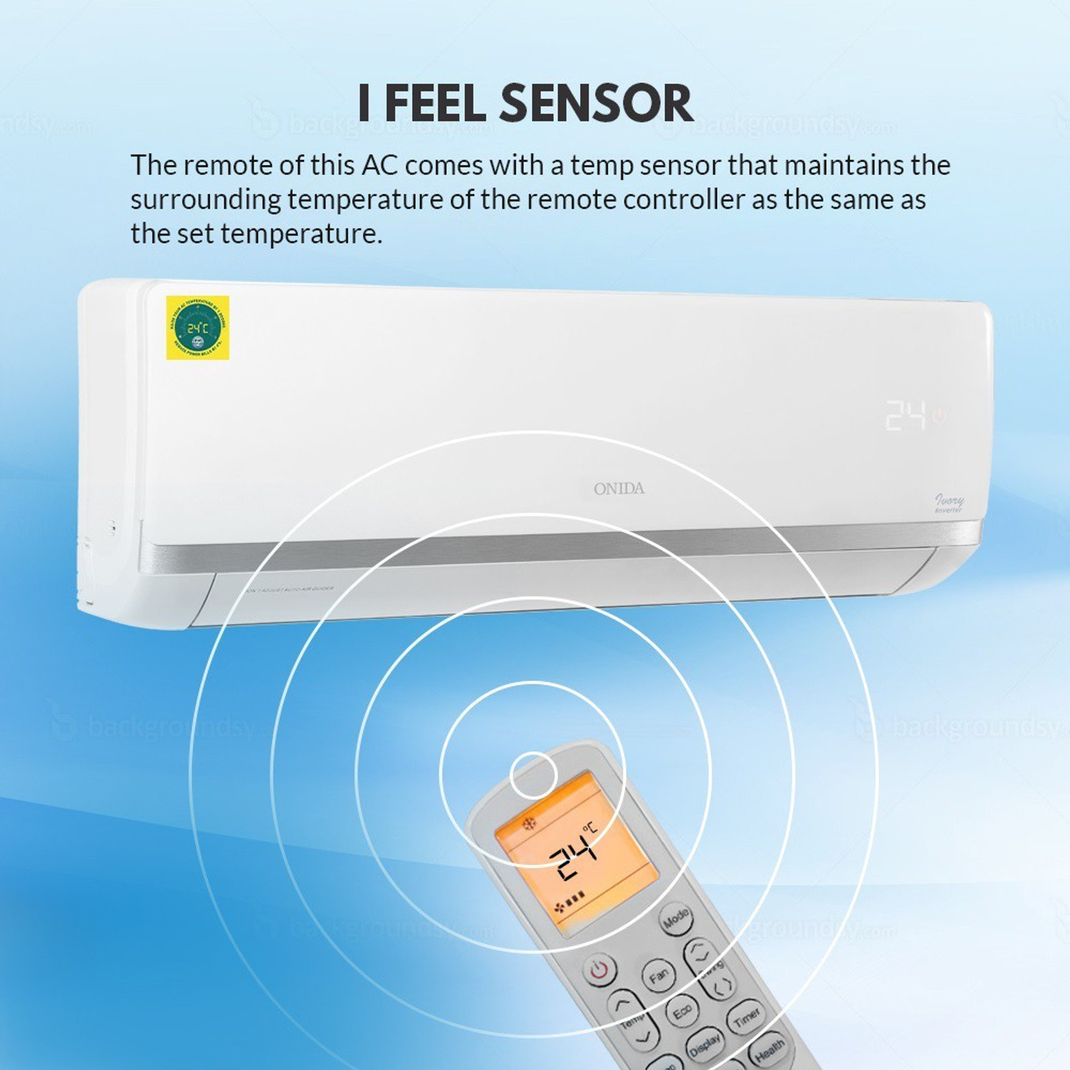 Image of ONIDA 1.5 Ton 3 Star Split Inverter AC - White (IR183IVR, Copper Condenser)