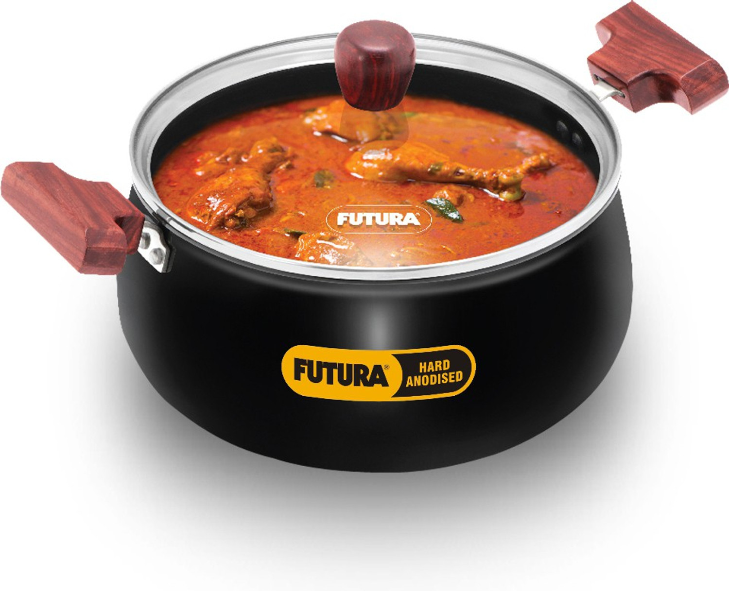 Hawkins Hard Anodised Handi, Biryani Pot with Glass Lid (ACH40G) Handi 4 L with Lid