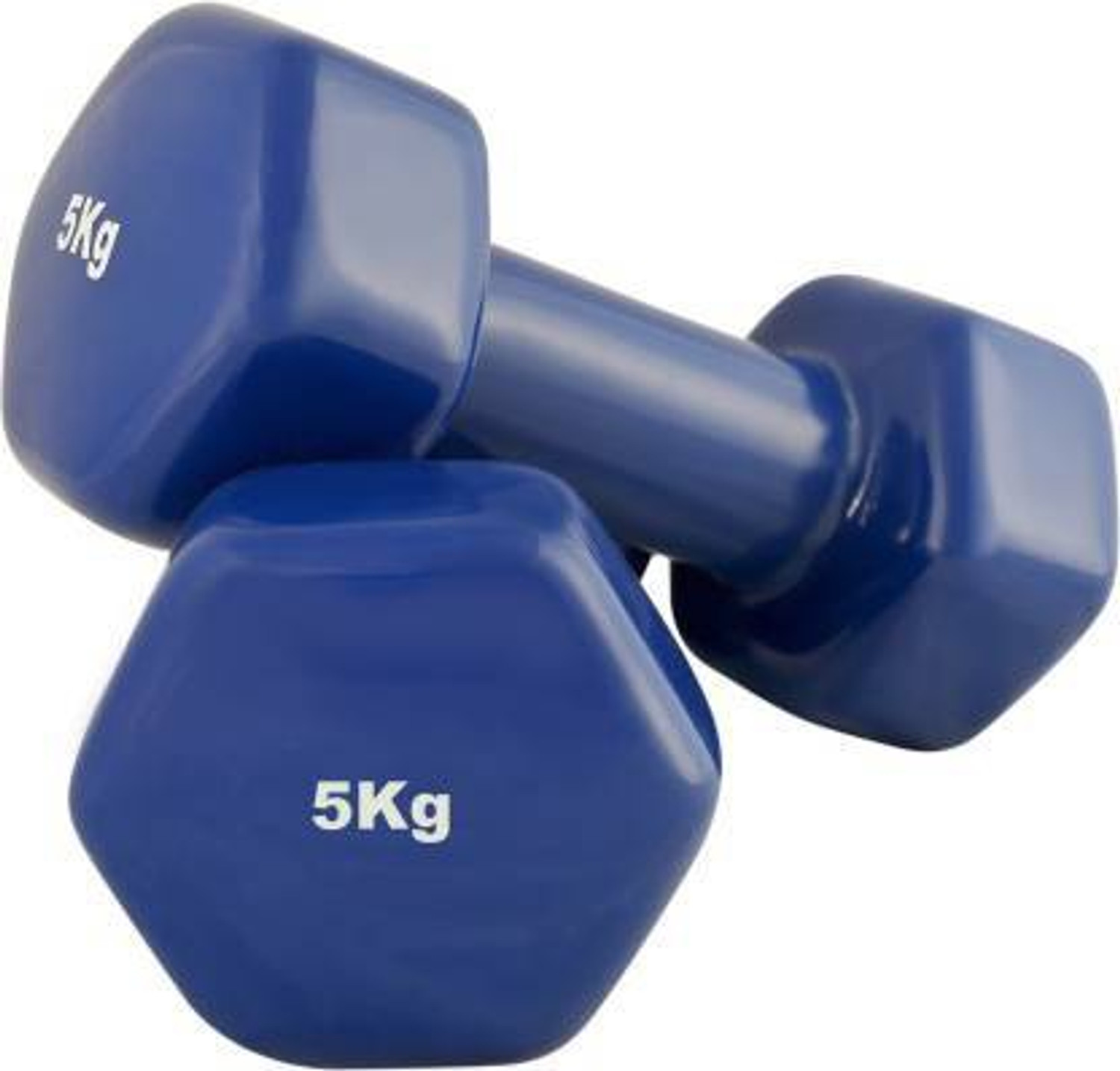 Image of GYM KART Premium Vinyl Dumbbells (5 Kg *2 PCs) for Men and Women Fixed Weight Dumbbell (10 kg)