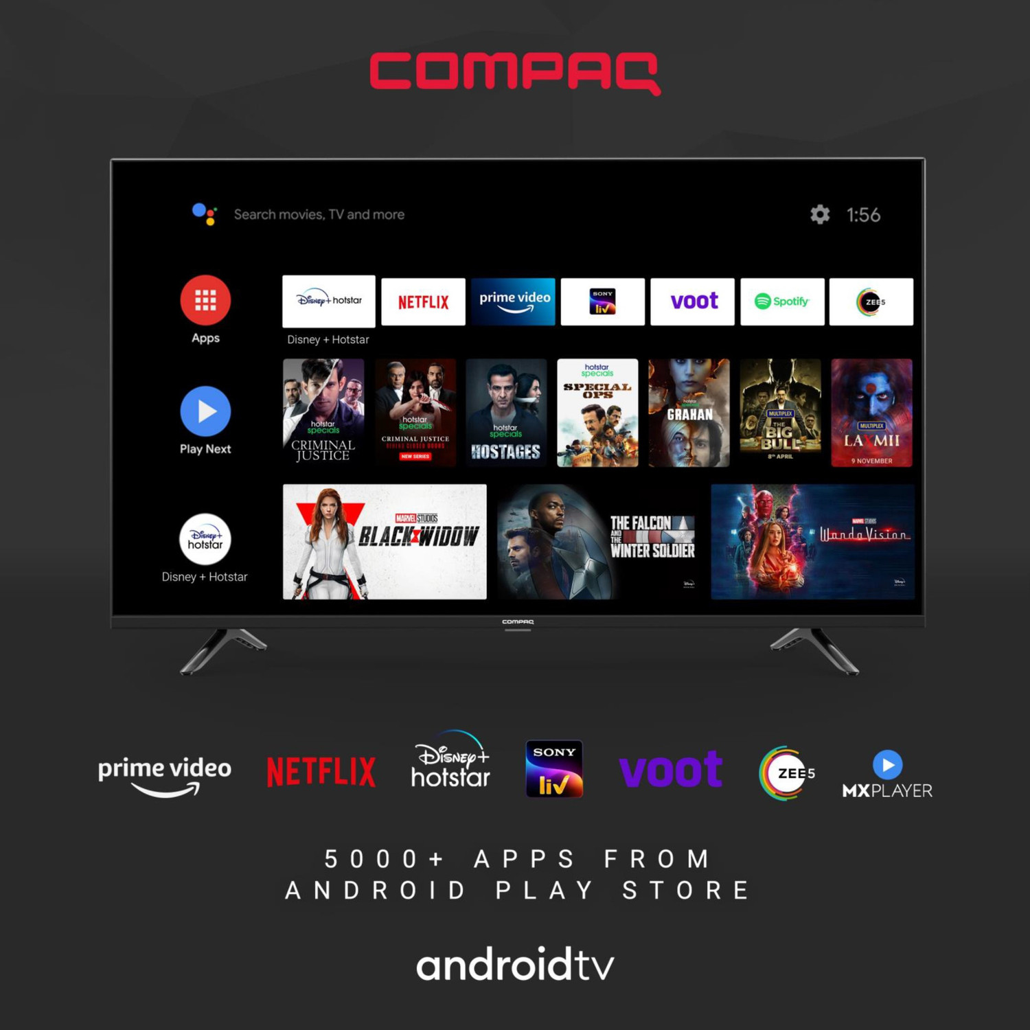 Image of Compaq HUEQ G50B 127 cm (50 inch) Ultra HD (4K) LED Smart Android TV