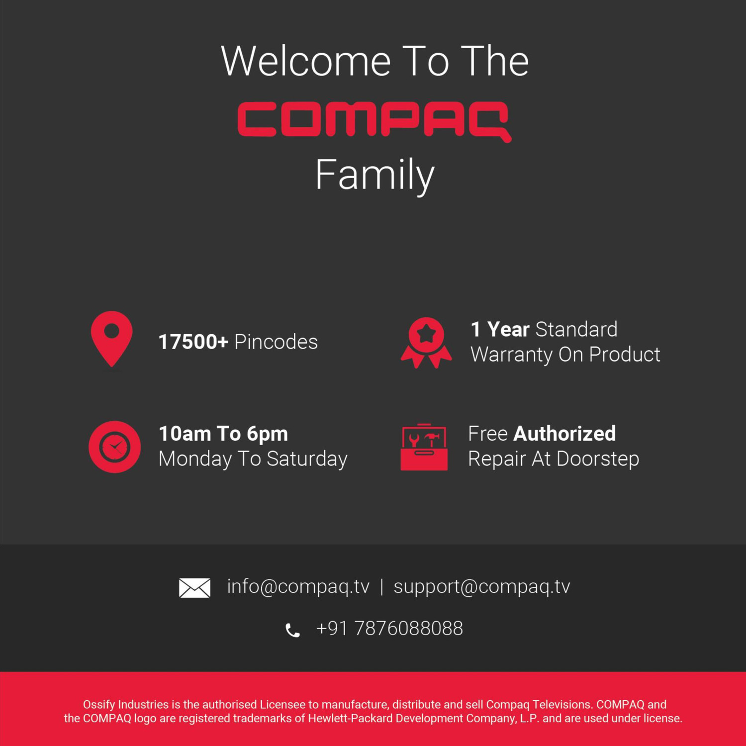 Image of Compaq HUEQ G43B 108 cm (43 inch) Ultra HD (4K) LED Smart Android TV with 2 GB RAM, Mimi Sound Personalisation, Google Assistant