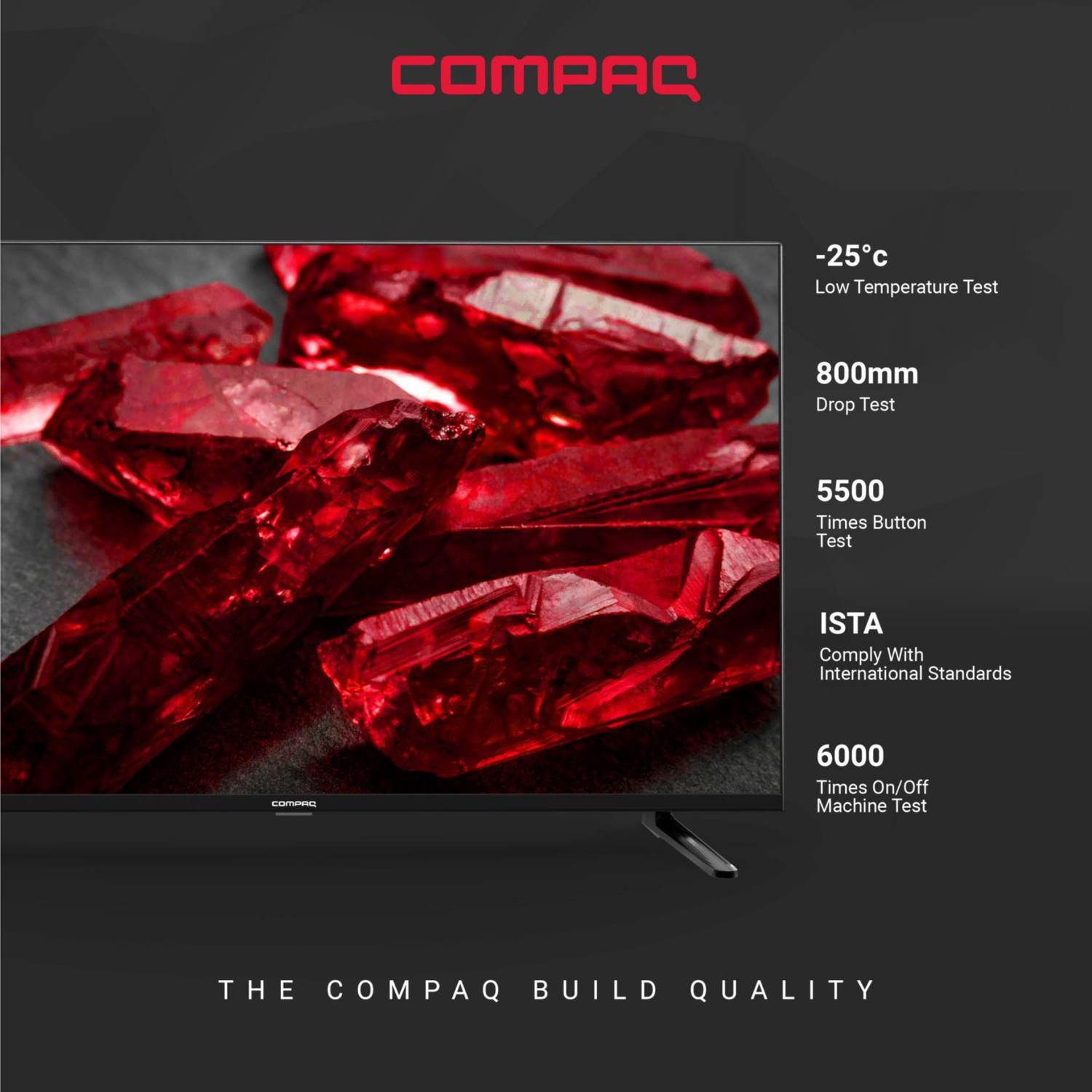 Image of Compaq HUEQ G43B 108 cm (43 inch) Ultra HD (4K) LED Smart Android TV with 2 GB RAM, Mimi Sound Personalisation, Google Assistant