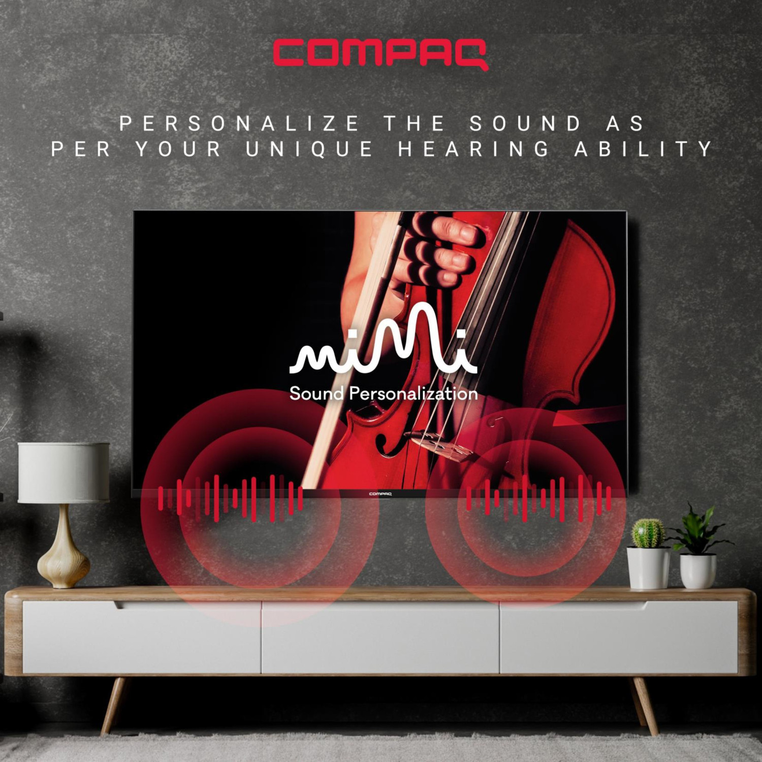 Image of Compaq HUEQ G43B 108 cm (43 inch) Ultra HD (4K) LED Smart Android TV with 2 GB RAM, Mimi Sound Personalisation, Google Assistant