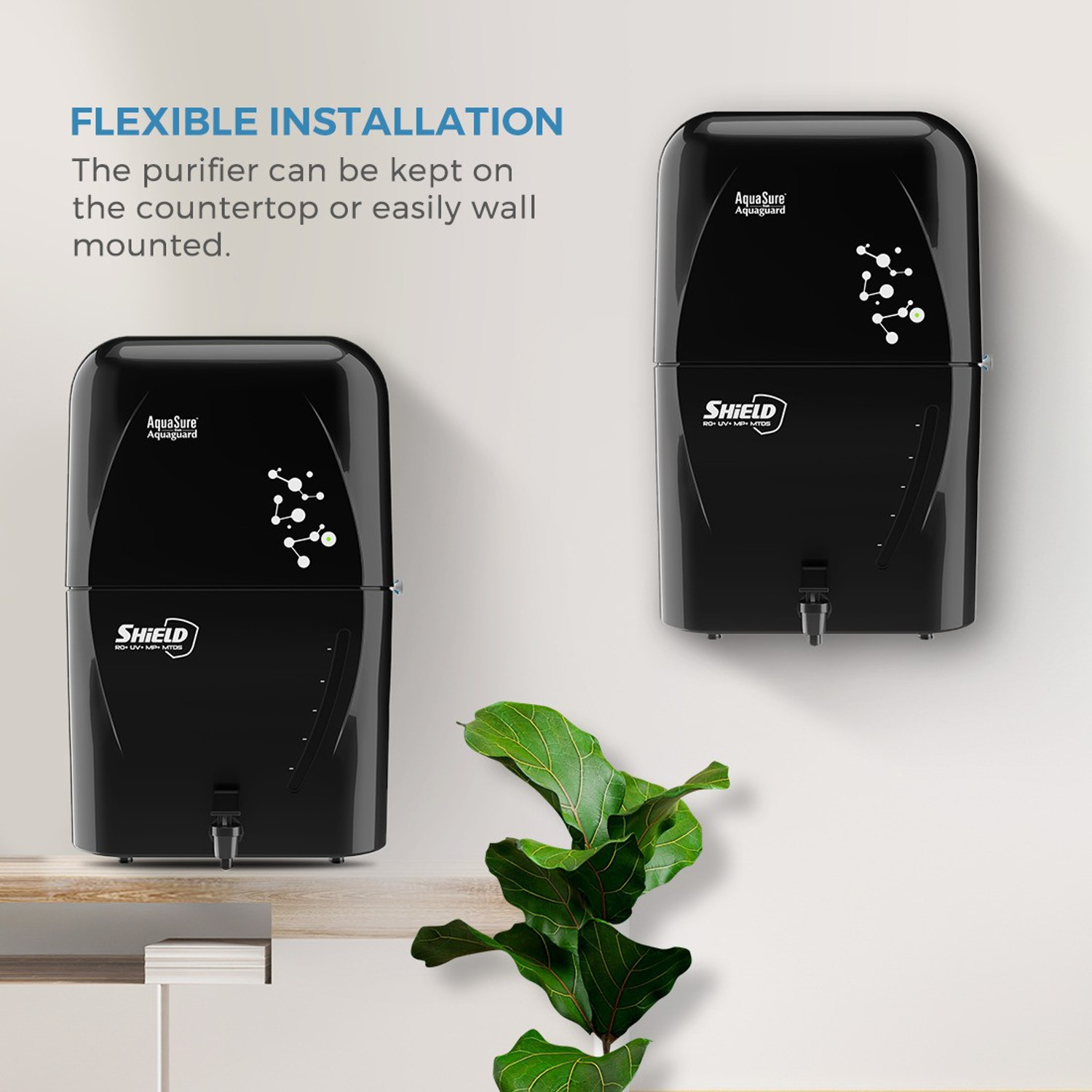 Image of Eureka Forbes Aquasure from Aquaguard Shield 6 L RO + UV + UF + MP + MTDS Water Purifier Suitable for all - Borewell, Tanker, Municipality Water