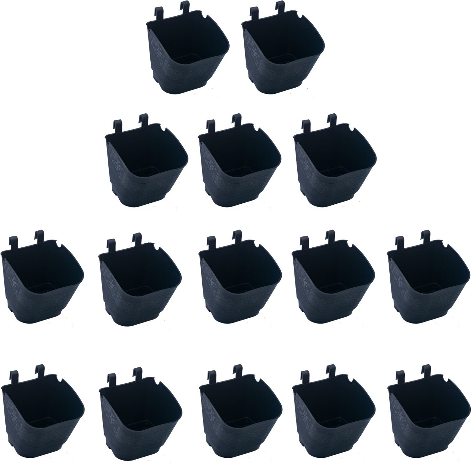 Image of GEMPLAST Flora Vertical Garden Planter-Used for Both Indore and Wall Gardening-Lightweight Wall Hanging Planter-Garden hanging pots for plants Pack of 15 Plant Container Set (Pack of 15, Plastic)