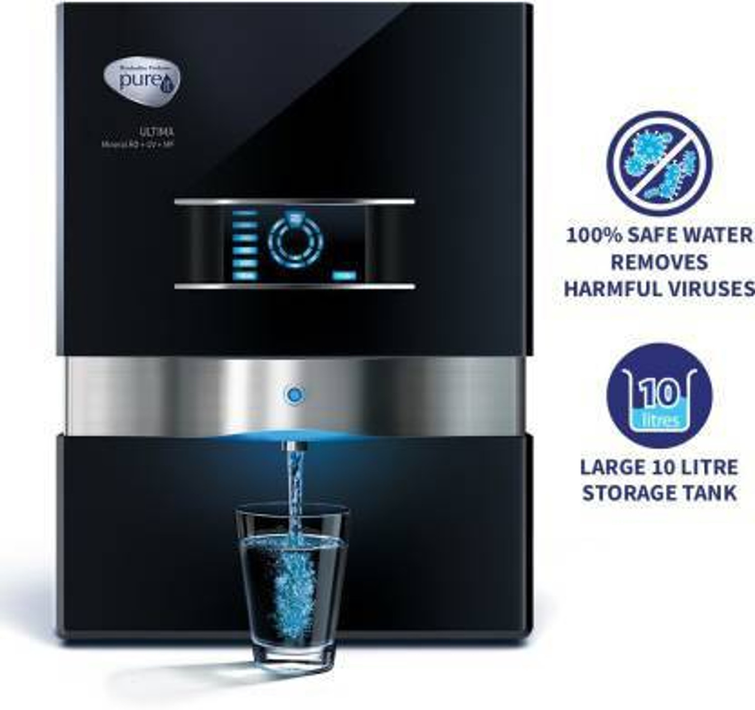 Image of Pureit Ultima Eco Mineral RO+UV+MF, 10L RO Water purifier 10 L RO + UV + MF Water Purifier