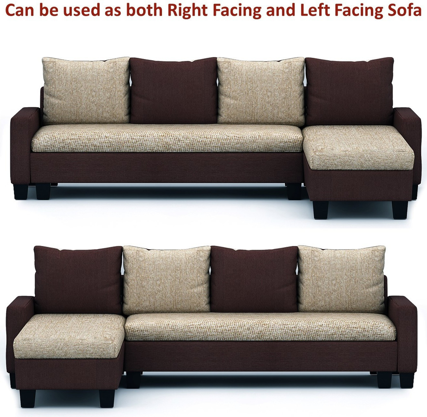 Image of Flipkart Perfect Homes Porto L Shape Fabric 6 Seater Sofa