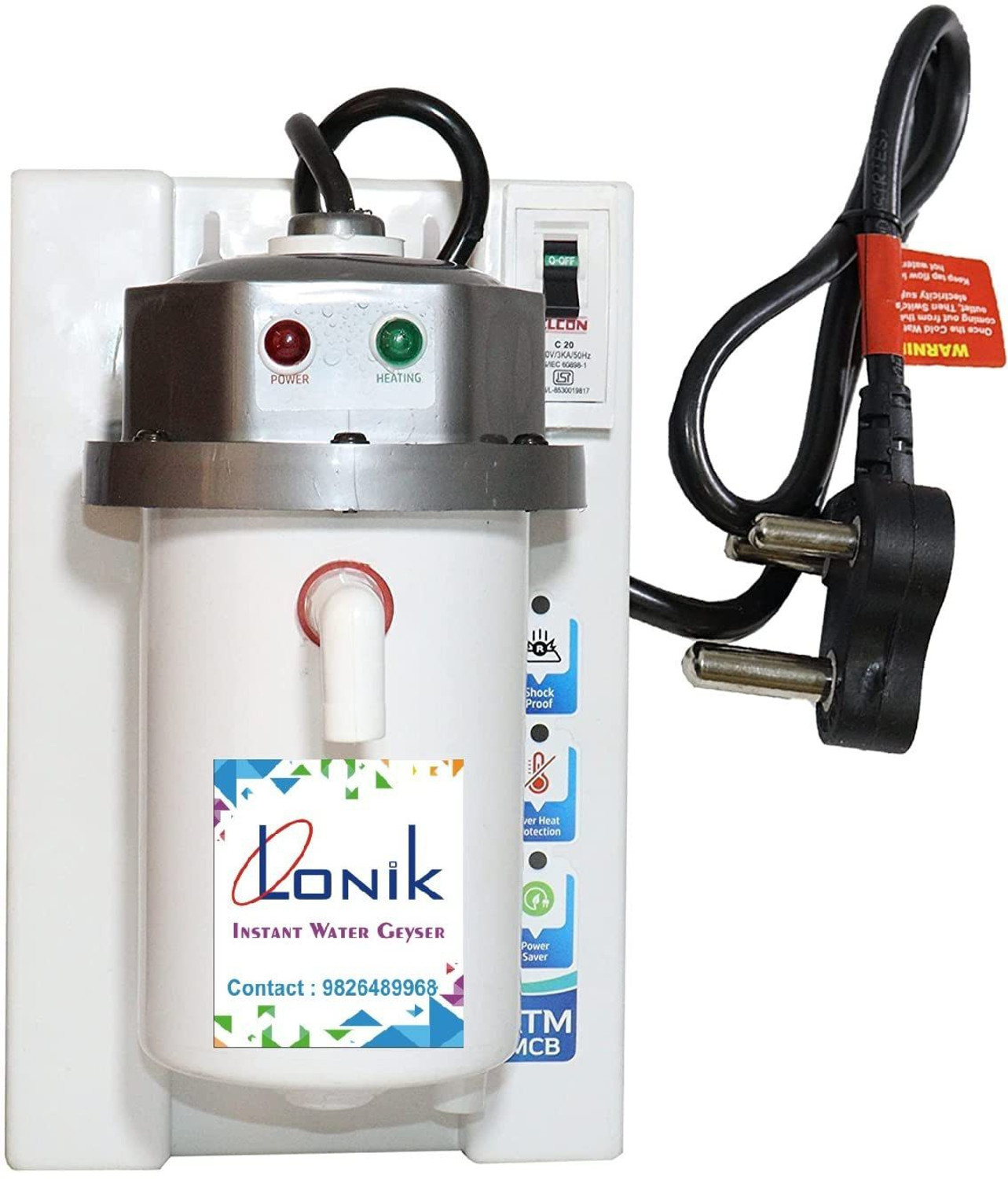 Image of Lonik WC-MCB-9050 1 L Instant Water Geyser