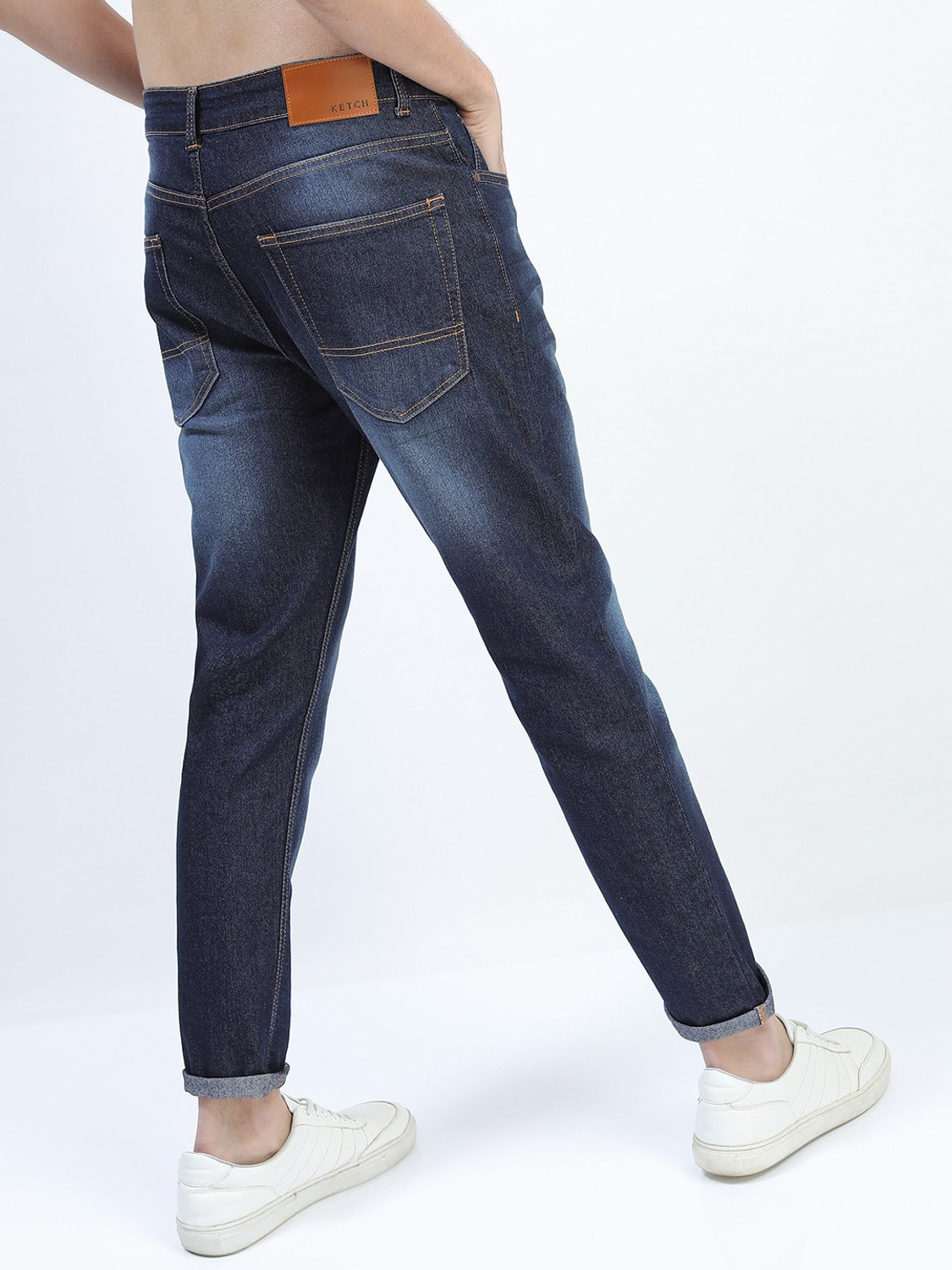 Image of KETCH Tapered Fit Men Blue Jeans