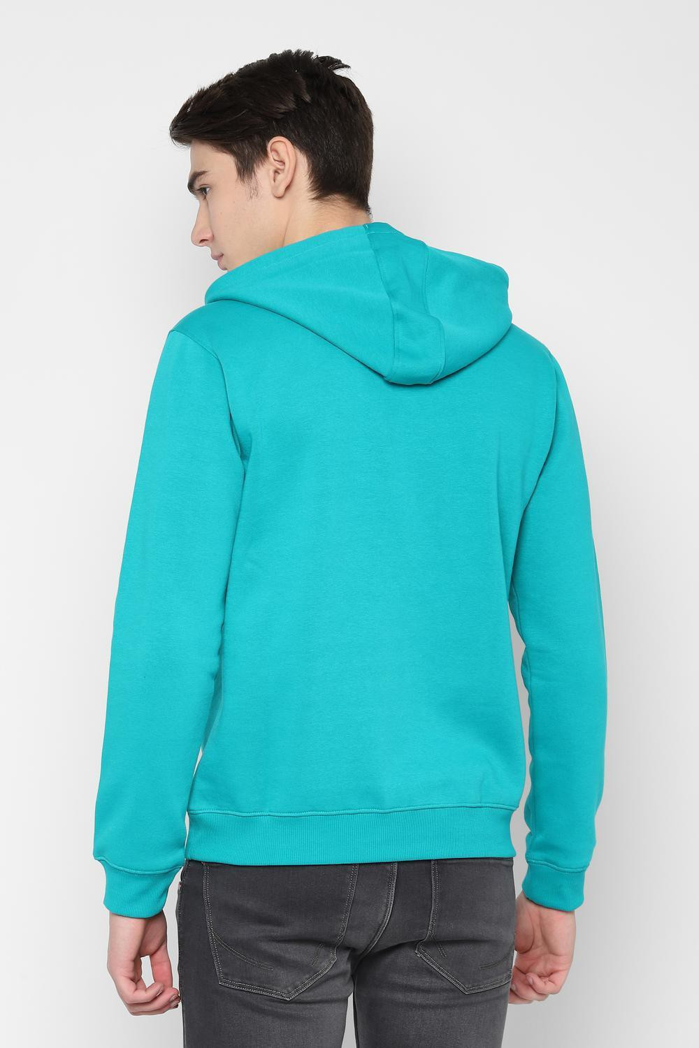 Image of Allen Solly Men Full Sleeve Solid Hooded Sweatshirt