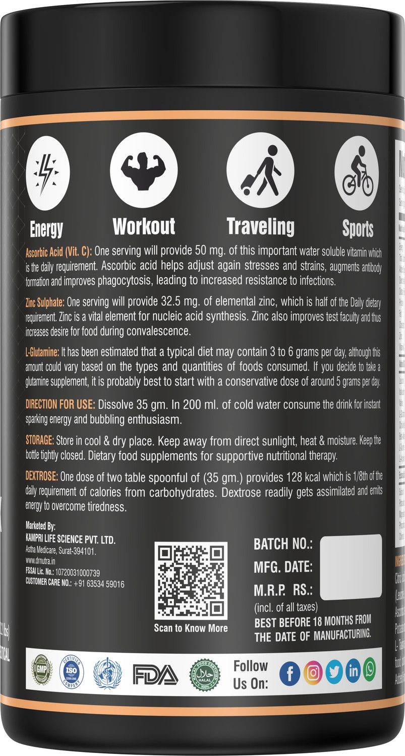 Image of Dr.Nutra Pre Workout Instant Energy Drink, (1 Kg ,Blue Raspberry Flavour) Sports Drink